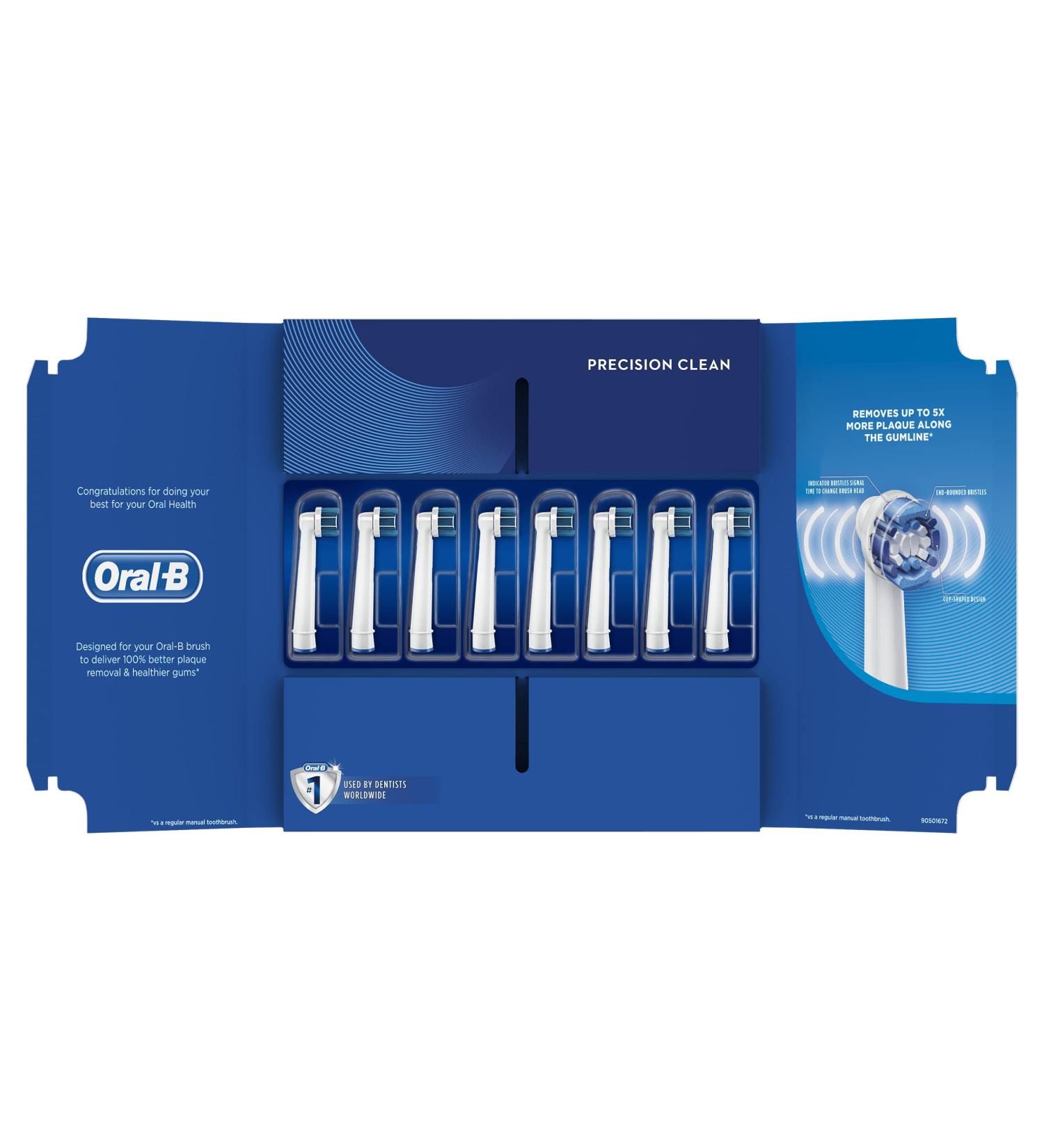 Oral-B Precision Clean Replacement Toothbrush Heads - Pack of 8 | Deep Cleaning for Electric Toothbrushes - Buy Online on GoSupps.com