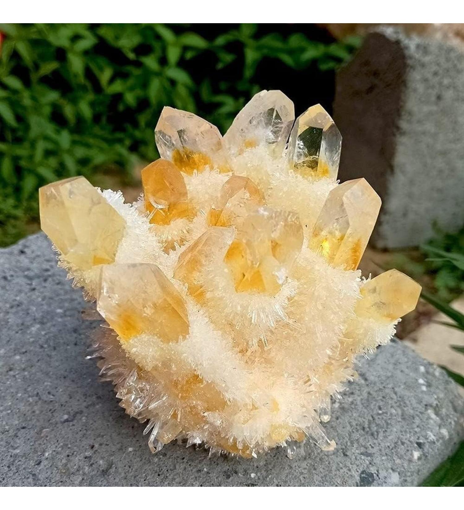for Natural Yellow Quartz Rough Cluster Citrine Crystal Cluster Piedras decorativas para el hogar ERTEYIN (Size : 300g)