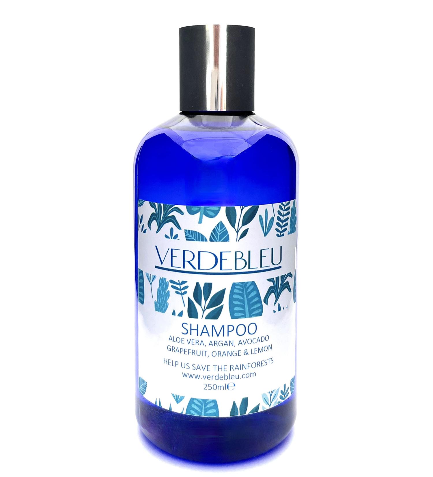 99% Natural SHAMPOO - ALOE VERA ARGAN AVOCADO GRAPEFRUIT ORANGE & LEMON - 250ml by VERDEBLEU. Free of sulfates Parabens. We donate 5% of profits to Save the Rainforests. - Buy Online on GoSupps.com