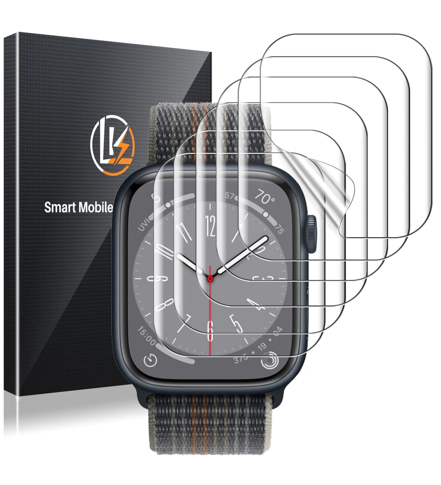6 Pack Apple Watch 41mm Screen Protector - Series 8/7/6 - Self-Healing Flexible Film - Ultra-thin & Bubble Free - Touch Sensitive - Buy Online on GoSupps.com