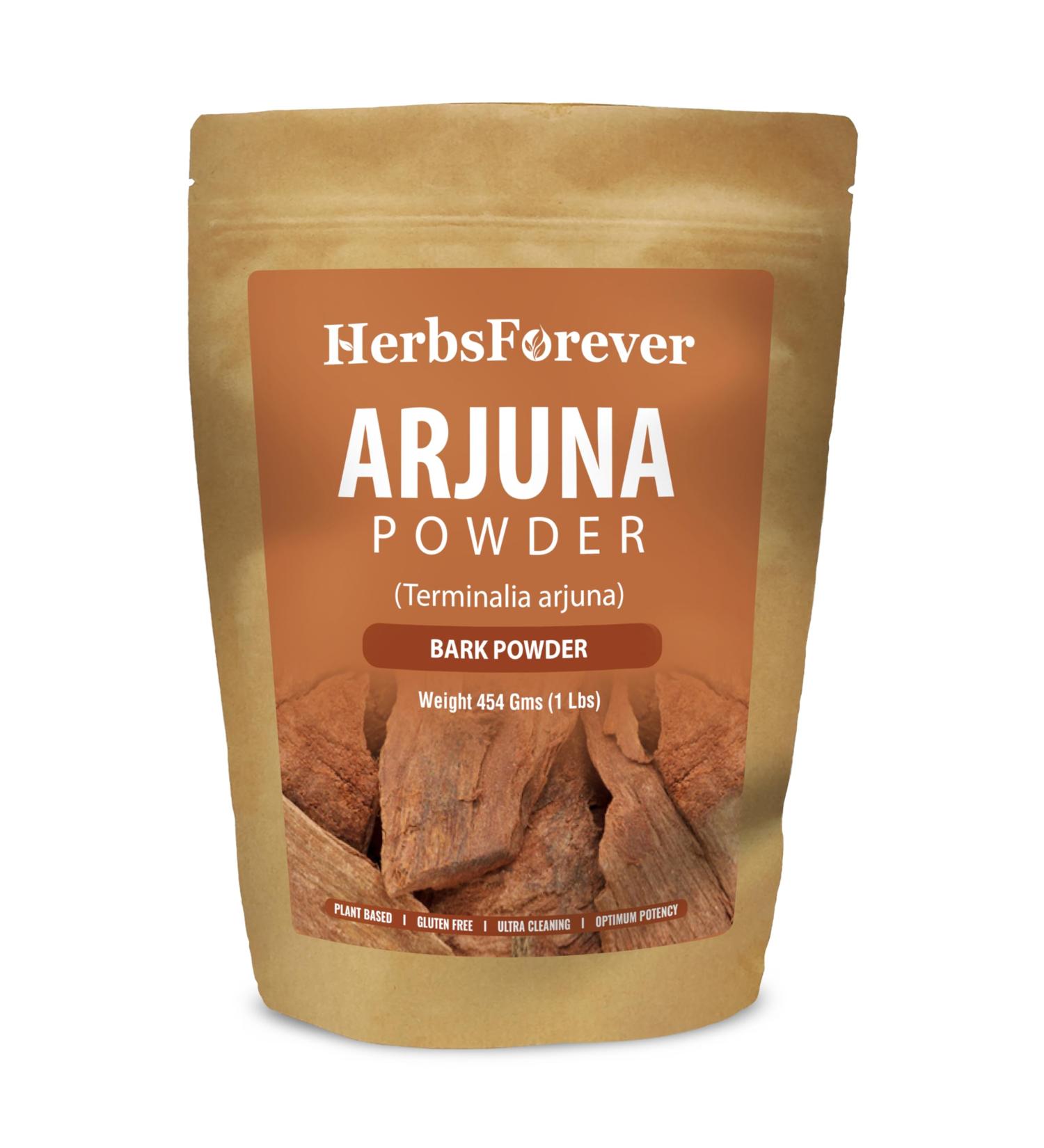 Herbsforever Terminalia Arjuna Bark Powder -Heart Strong & Cardik Rejuvenating Tonic Wild Harvested -Non GMO Vegan-2X Potency | Ultra Clean |NO Sand & Mud| Steam Sterilized|16oz-1LBS|BPA Free - Buy Online on GoSupps.com
