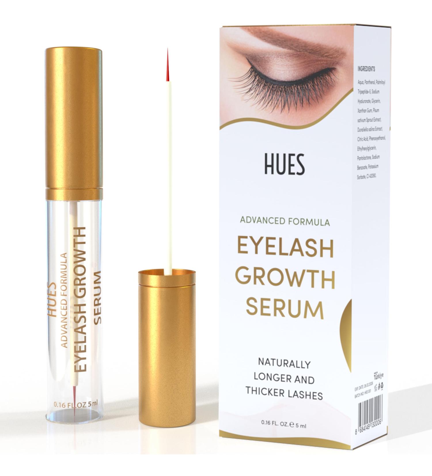 Hues Premium Eyelash Serum - Achieve Fuller Longer & Thicker Lashes | 5ML Lash Enhancing Serum for Natural Beauty - Buy Online on GoSupps.com