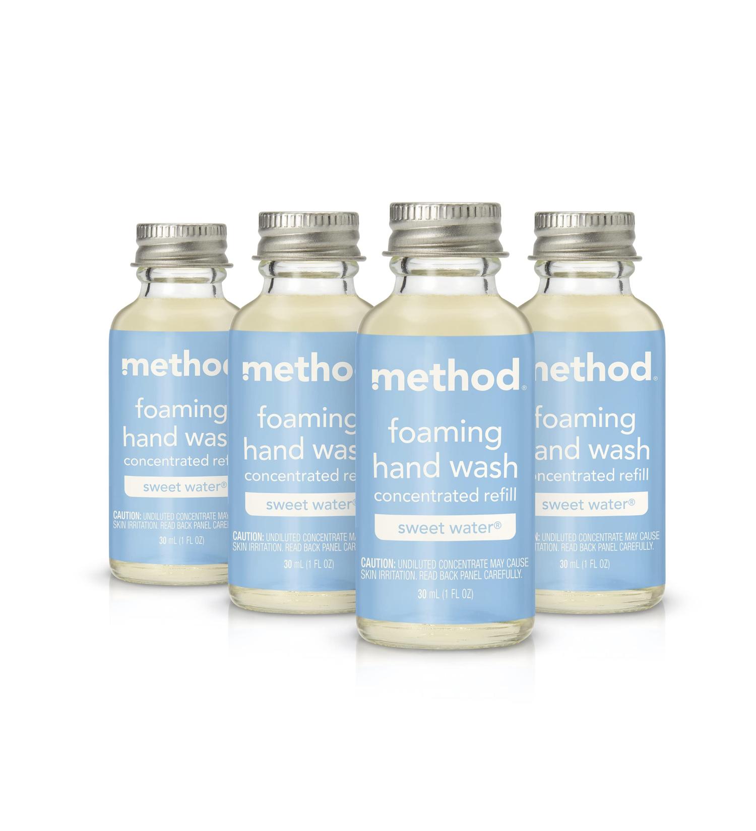 Method Foaming Hand Wash Concentrates Refills Sweet Water 4 Recyclable 1 fl oz Refills Sweet Water 4-Pack Refills - Buy Online on GoSupps.com