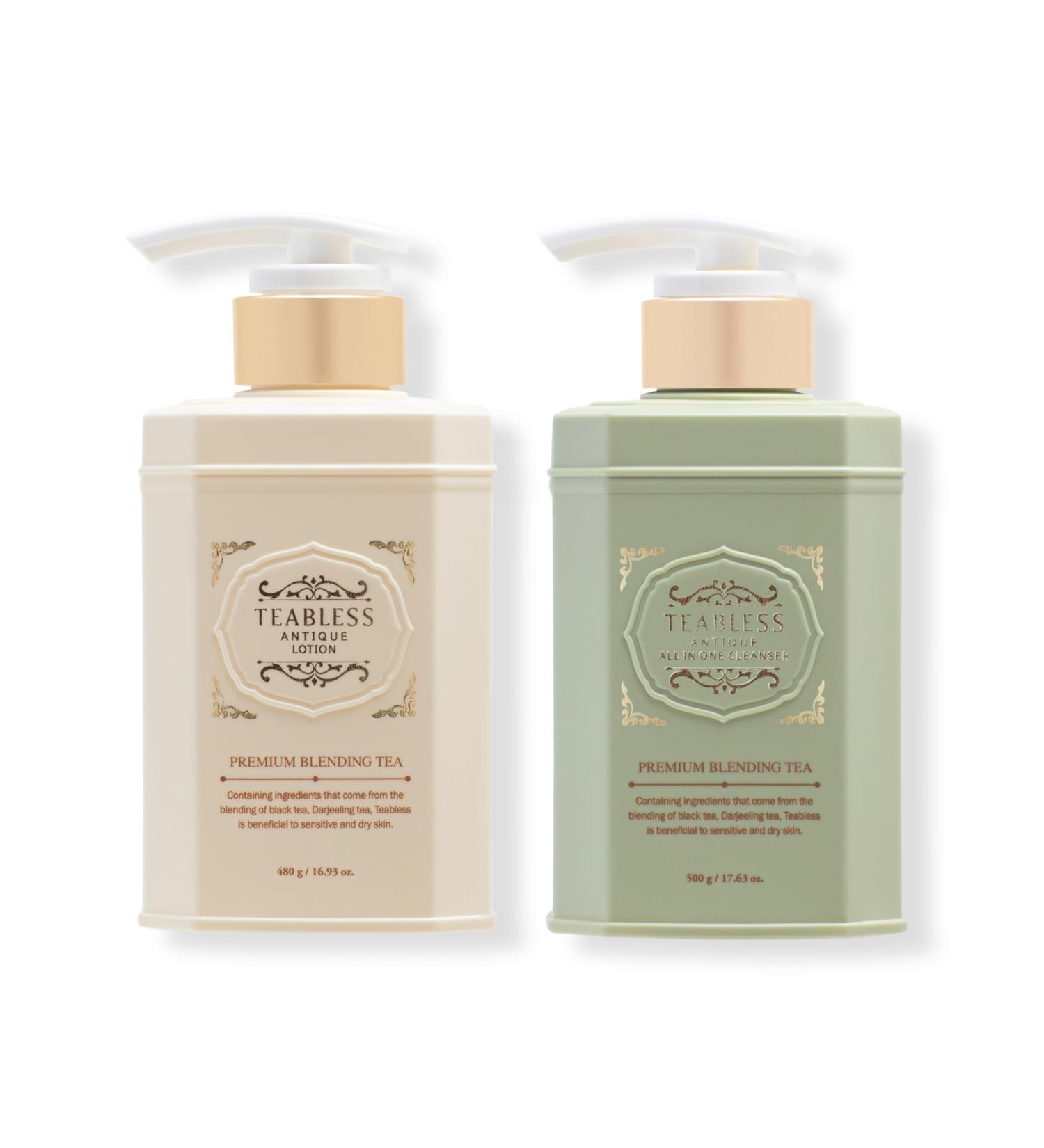 TEABLESS Herb Black Tea Body Lotion & Body Wash Duo Set Dry Skin & Sensitive Skin Daily Hydrating Moisturizer & Shower Gel Non-Greasy Fragrance Free Korean Skin Care Allergy Free - Buy Online on GoSupps.com