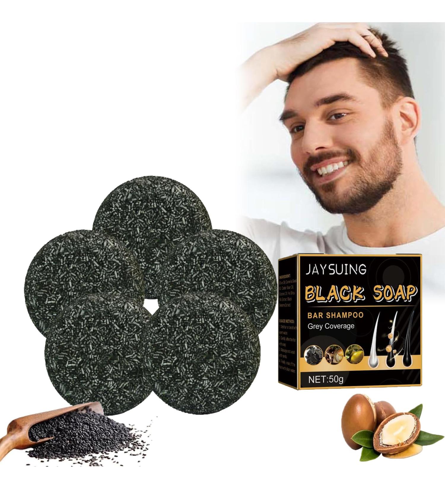  Orgrul 5PC Shampoo Bar for Shiny Gray Hair Hair Soap Against Gray Hair Revitalizing Natural Hair Darkening Shampoo Bar Solid Shampoo Bar Shampoo Bar for Anti-Gray Hair - Buy Online on GoSupps.com