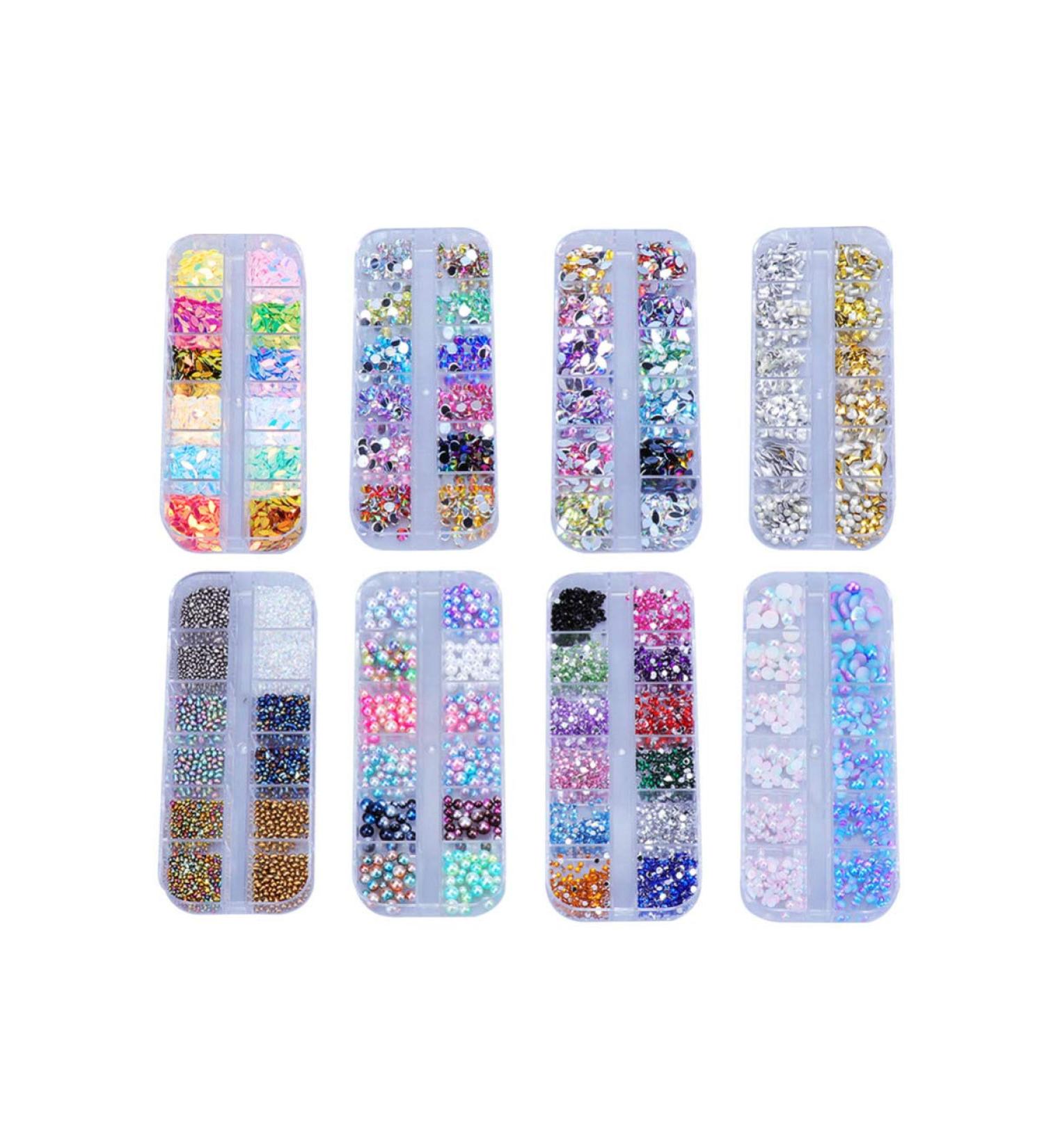 Milisten 8 Boxes Nail Art Material Kit Nail Kits Nail Accessories Rhinestones Nails Supplies Manicure Confetti Nail Gems and 3d Nail Charms Professional Nail Art Tool Pearl Manicure Tools - Buy Online on GoSupps.com