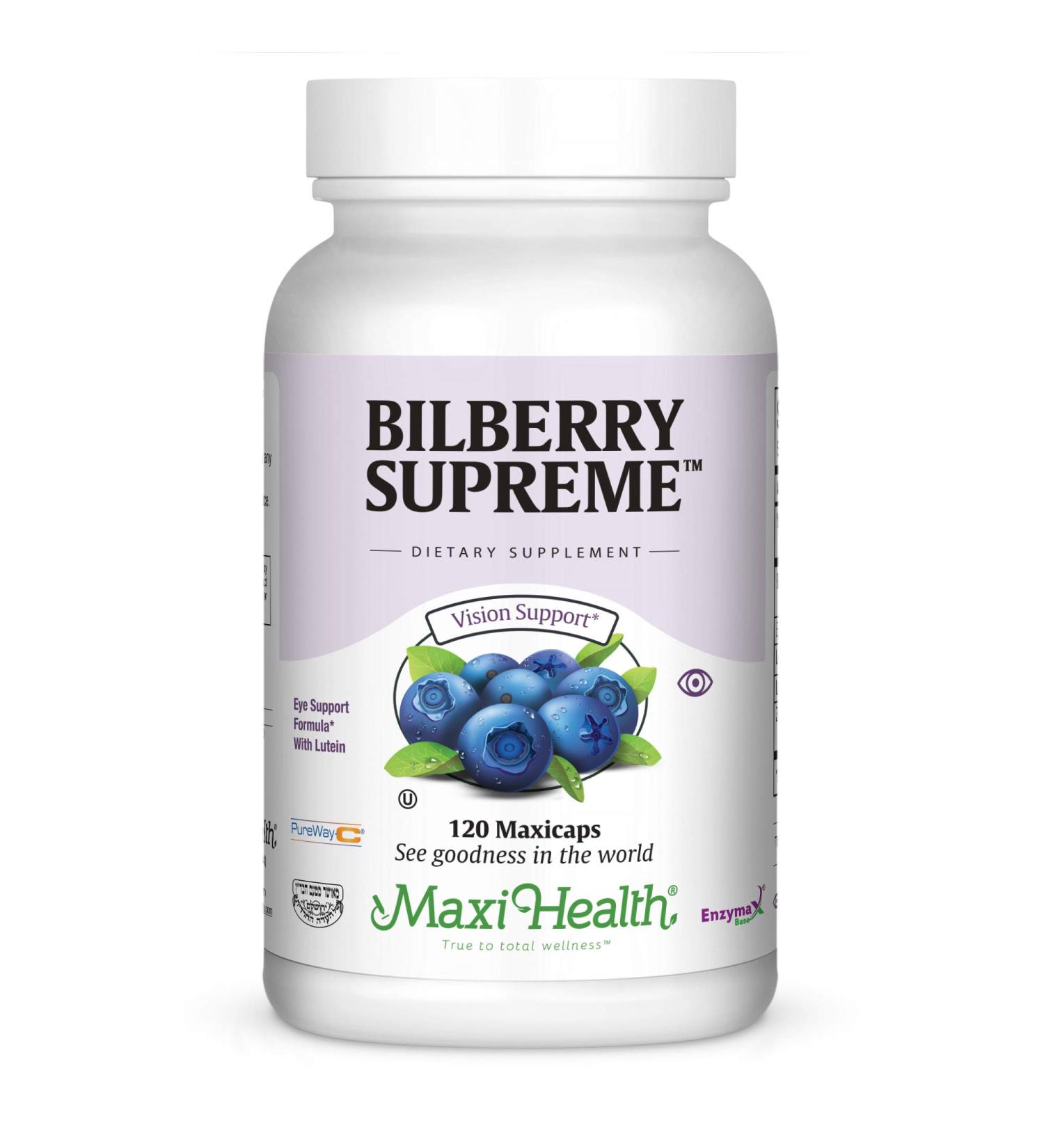 Maxi Health Bilberry Supreme Eye Support Formula - 120 Count - Buy Online on GoSupps.com