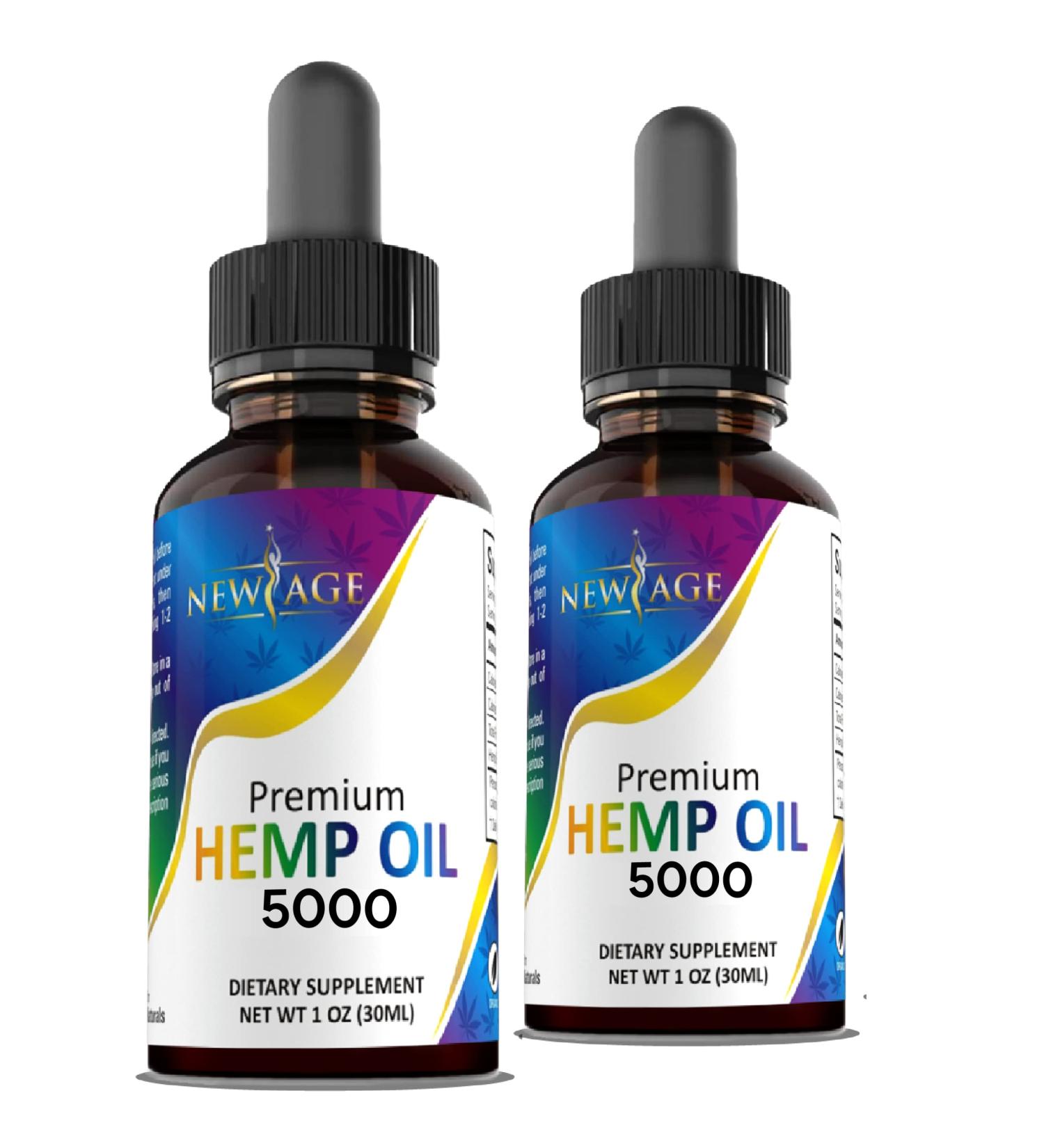 New Age Hemp Oil - All Natural USA Grown (5000) - Pack of 2 - Buy Online on GoSupps.com
