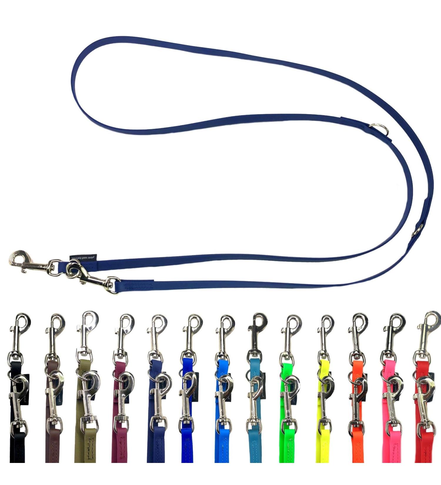 Biothane Dog Leash for Small & Large Dogs | Adjustable 2m-5m | Durable Navy Blue 9mm/13mm/16mm | Silver Hook - Buy Online on GoSupps.com