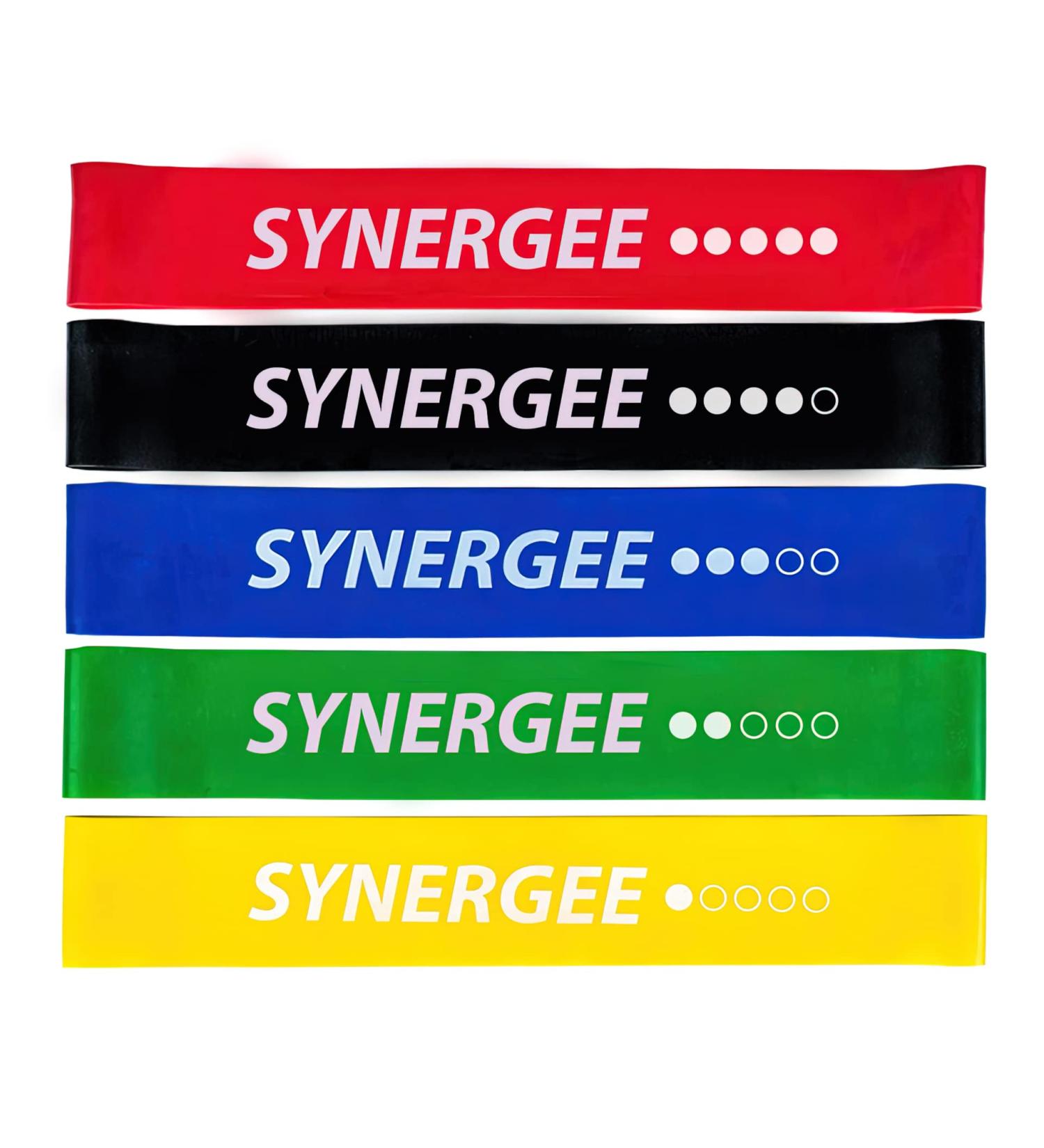 Synergee Mini Loop Resistance Bands - Multicolor 5 Pack for Home & Gym Workouts - Optimal Fitness & Exercise Accessory - Buy Online on GoSupps.com