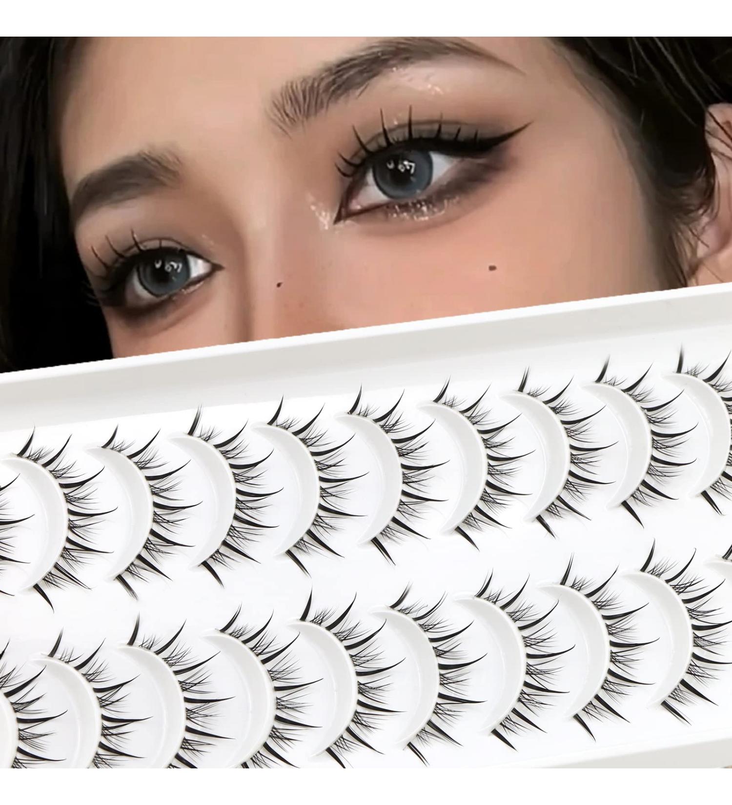Anime Lashes With Clear Band Manga Lashes Natural Look 13mm Spiky Anime Eyelashes 10 Pairs Cosplay Wispy False Lashes Japanese Korean Asian Natural Lashes by Obeyalash - Buy Online on GoSupps.com