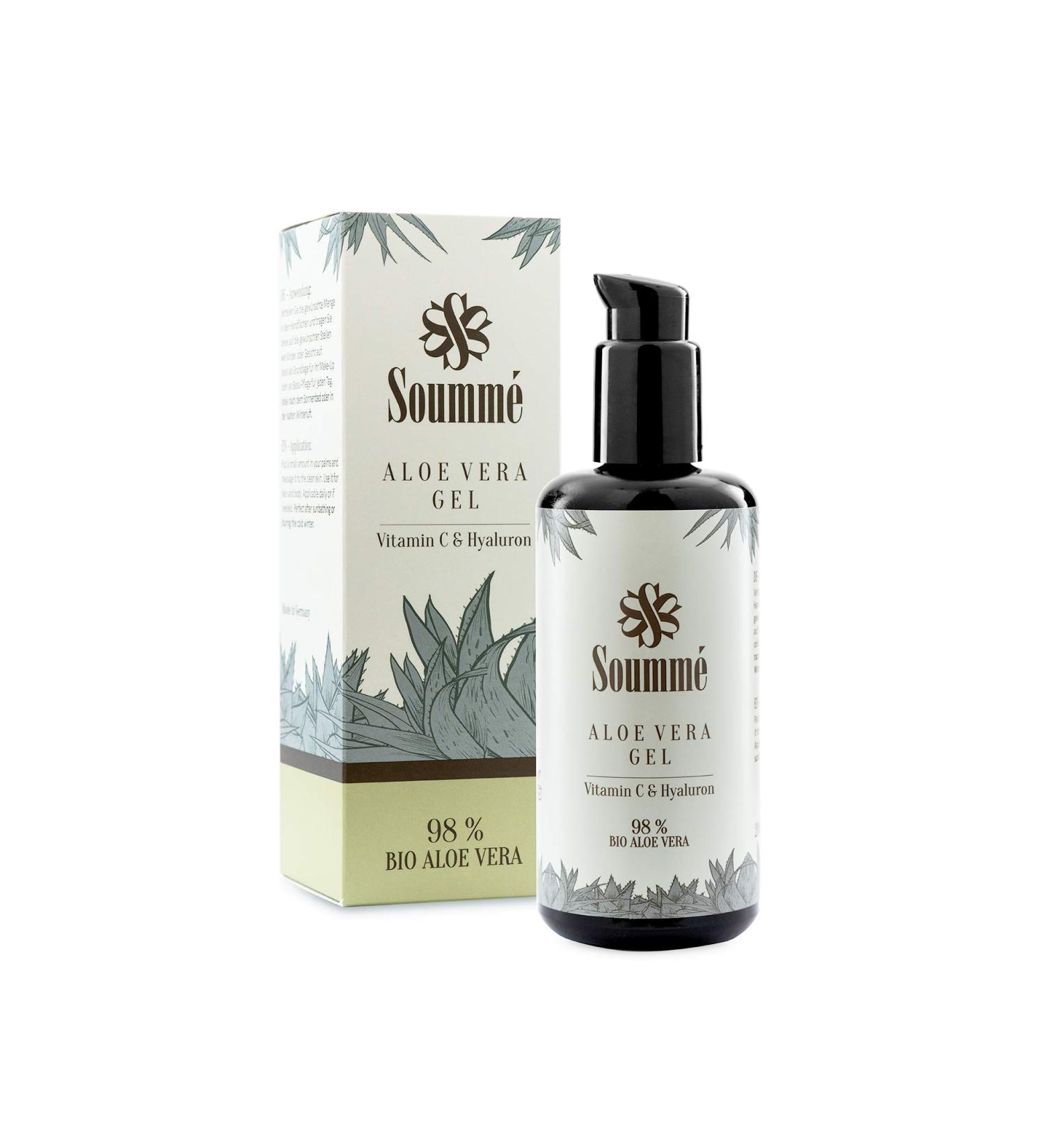 100% Natural Aloe Vera Gel - 98% Organic with Vitamin C & Hyaluronic Acid | Vegan | Fresh Grapefruit Scent | 200ml Glass Bottle - Buy Online on GoSupps.com