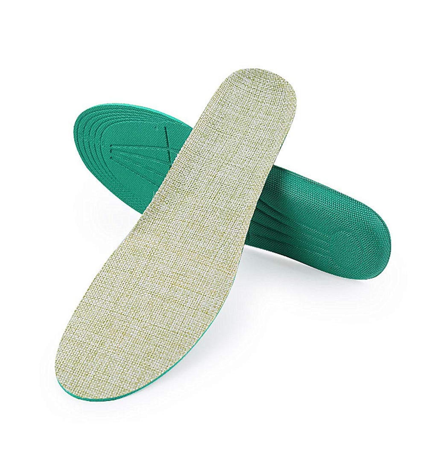 Hemp Layer Comfort Insoles for Sweaty Feet | Soft Sport Shoe Inserts | Trim to Fit | Men's 9-13, Women's 11-14.5 | Green Hemp Layer - Buy Online on GoSupps.com