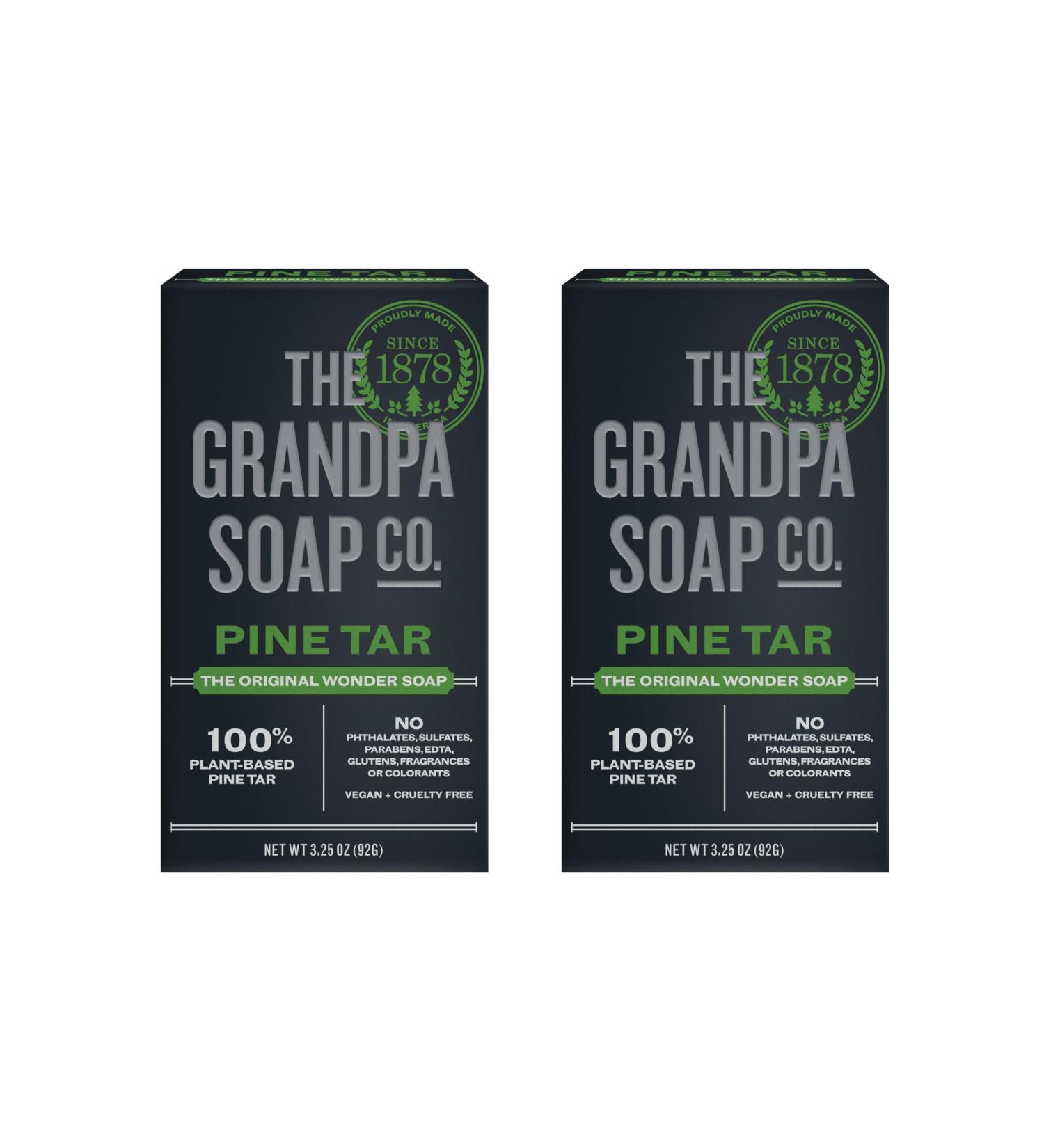 The Grandpa Soap Company Grandpa's Pine Tar Soap 92g (Pack of 2) - Buy Online on GoSupps.com