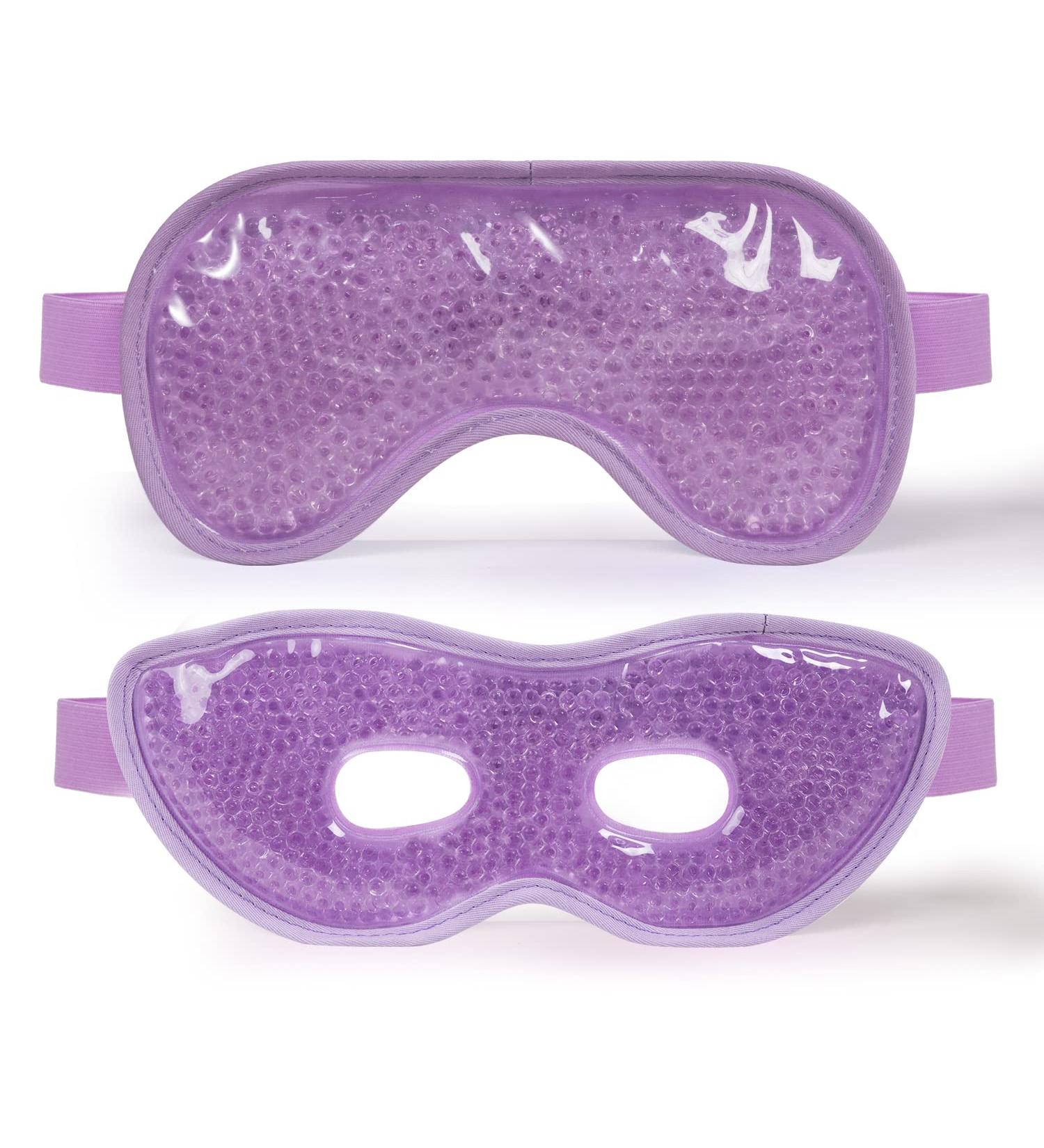 Cavoilu 2Pack Gel Eye Mask for Dark Circles & Puffiness - Hot & Cold Cooling, Reusable, Stress Relief - Purple - Buy Online on GoSupps.com