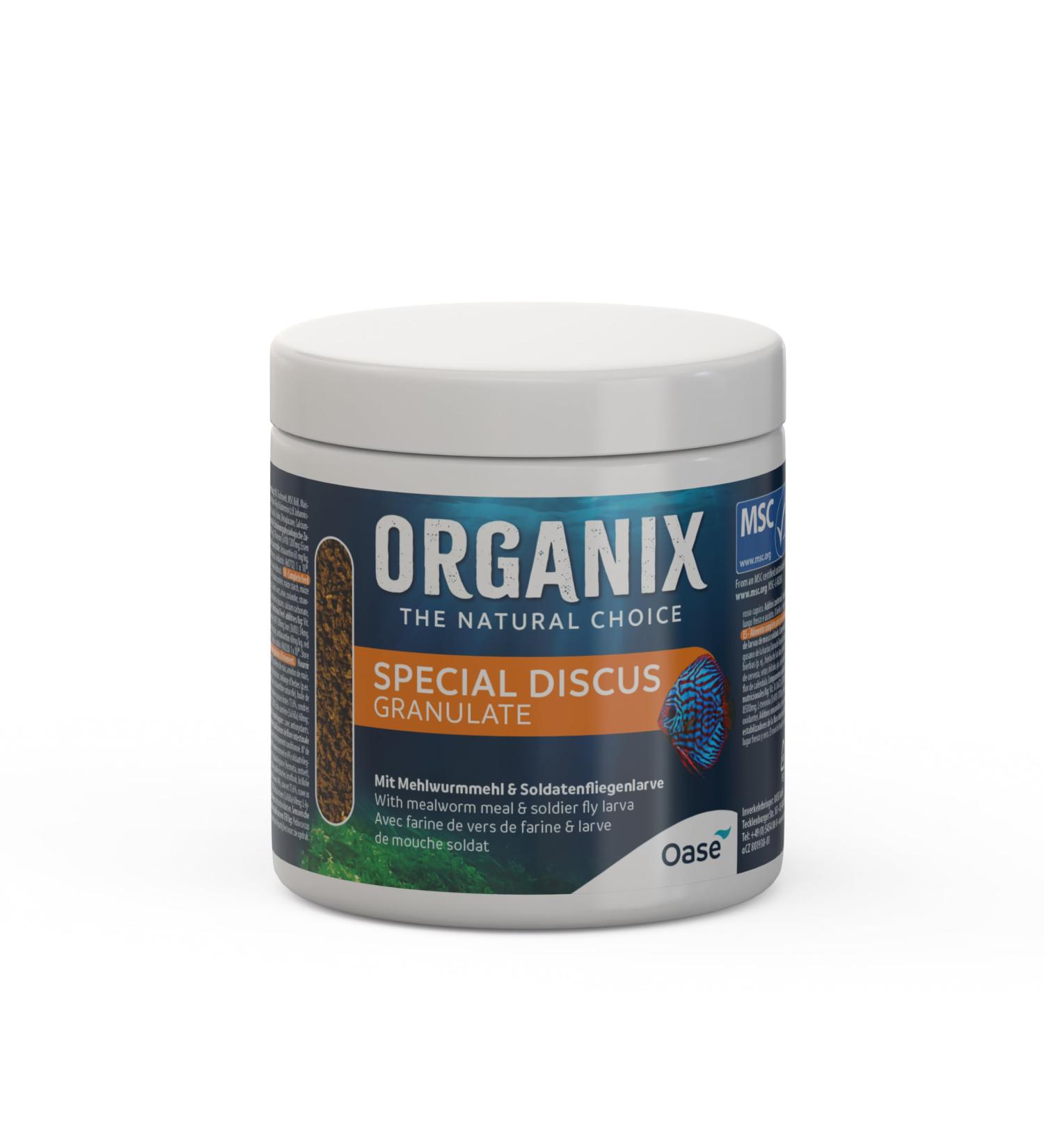 OASE ORGANIX Discus Special Granulate 250 ML - Aquarium Food for Discus for Stress-Free Feeding Different Descent Behavior
