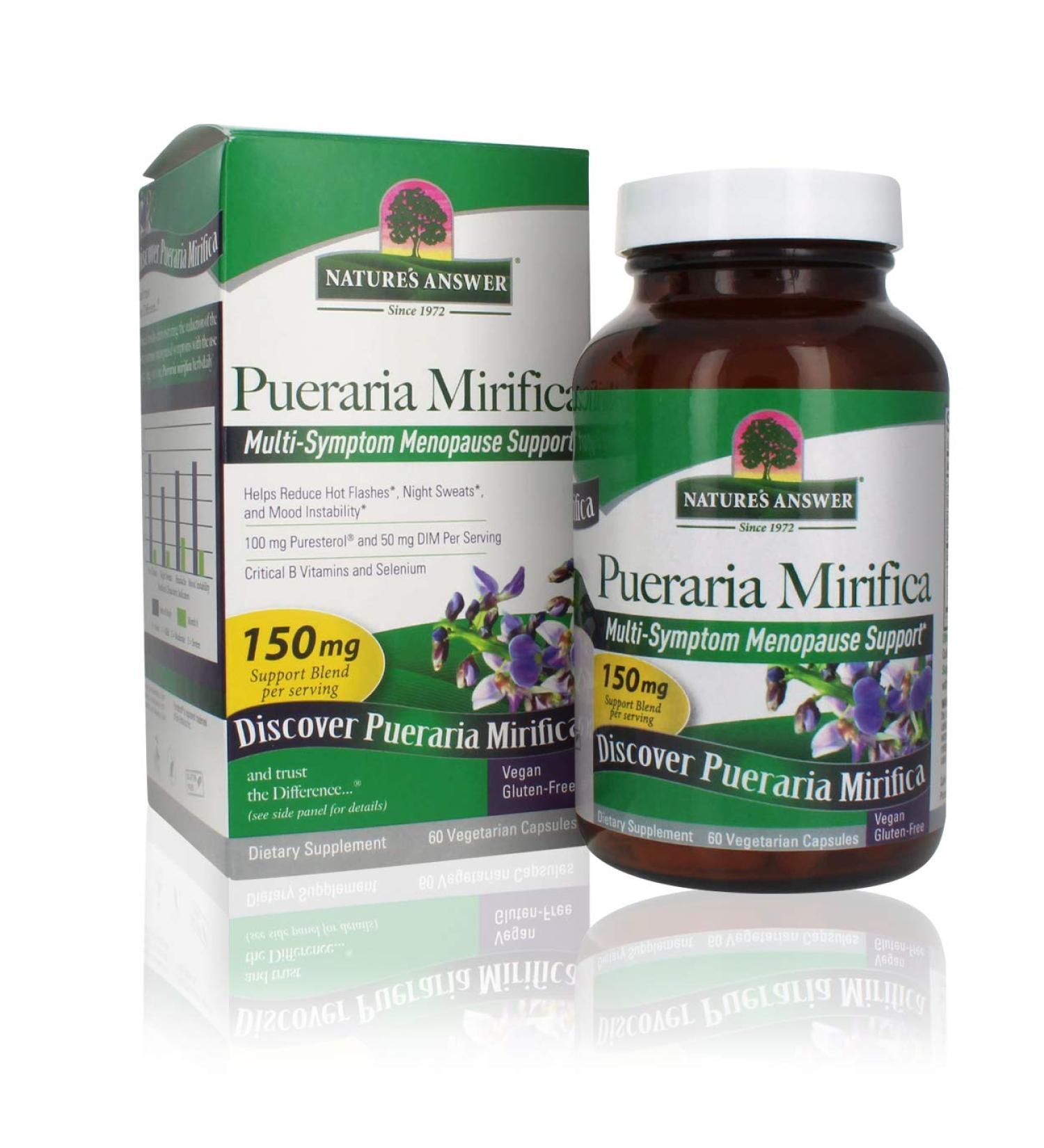 Nature's Answer Pueraria Mirifica 150mg - 60 Vegetarian Capsules for Hormonal Balance & Wellness - Buy Online on GoSupps.com
