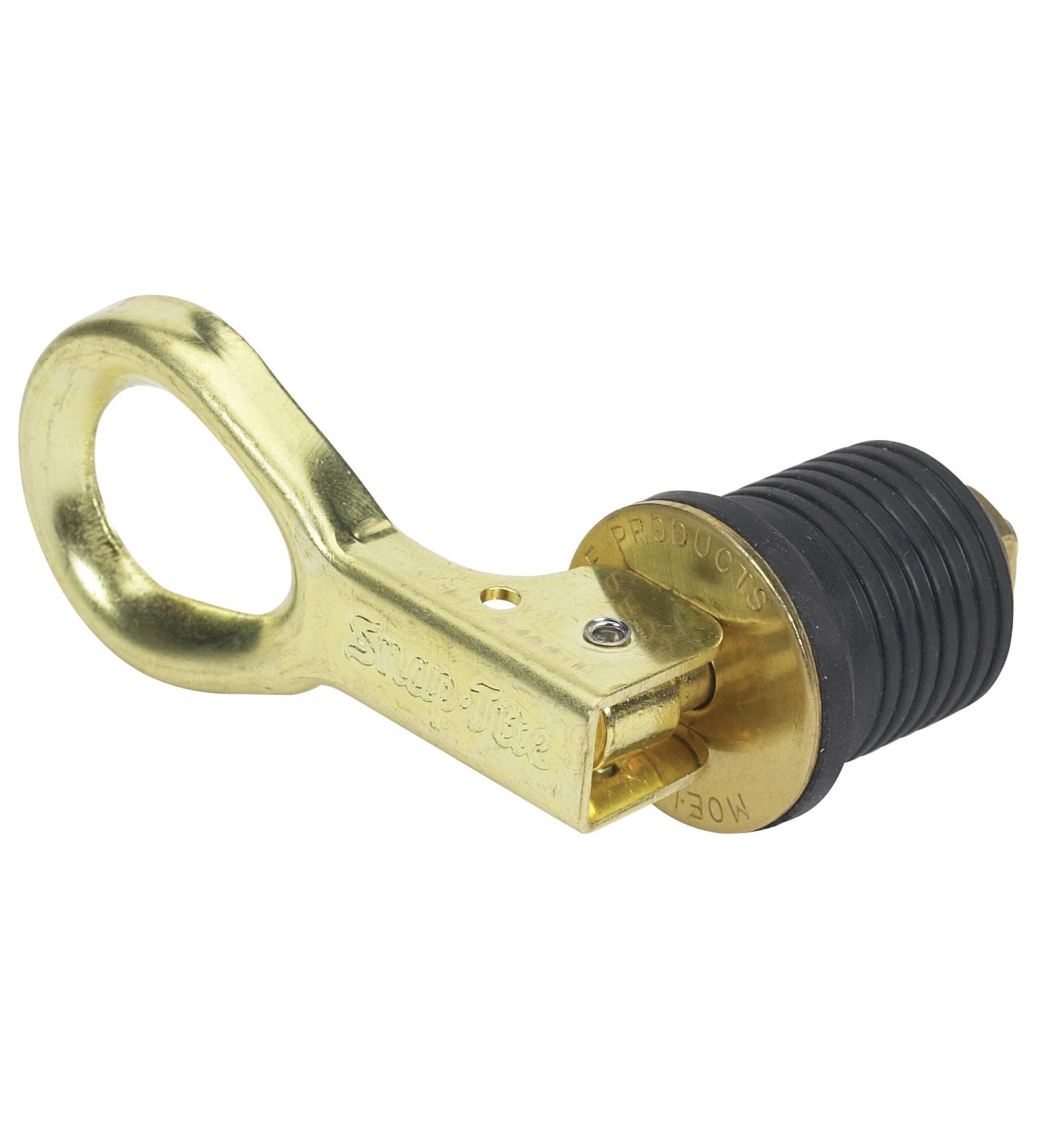 Moeller Snap-Tite Boat Bailer Plug (1-Inch, Brass)