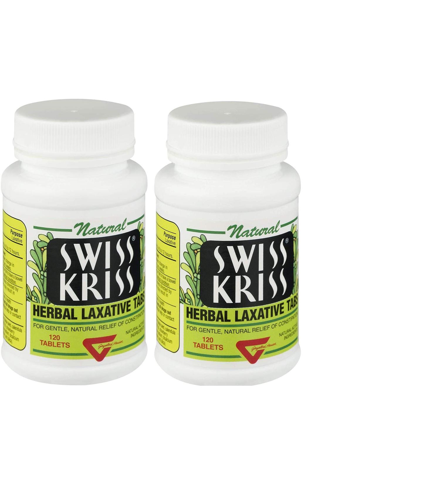 Swiss Kriss Herbal Laxative Tablets - 120 Count (Pack of 2) | Natural Digestive Support - Buy Online on GoSupps.com