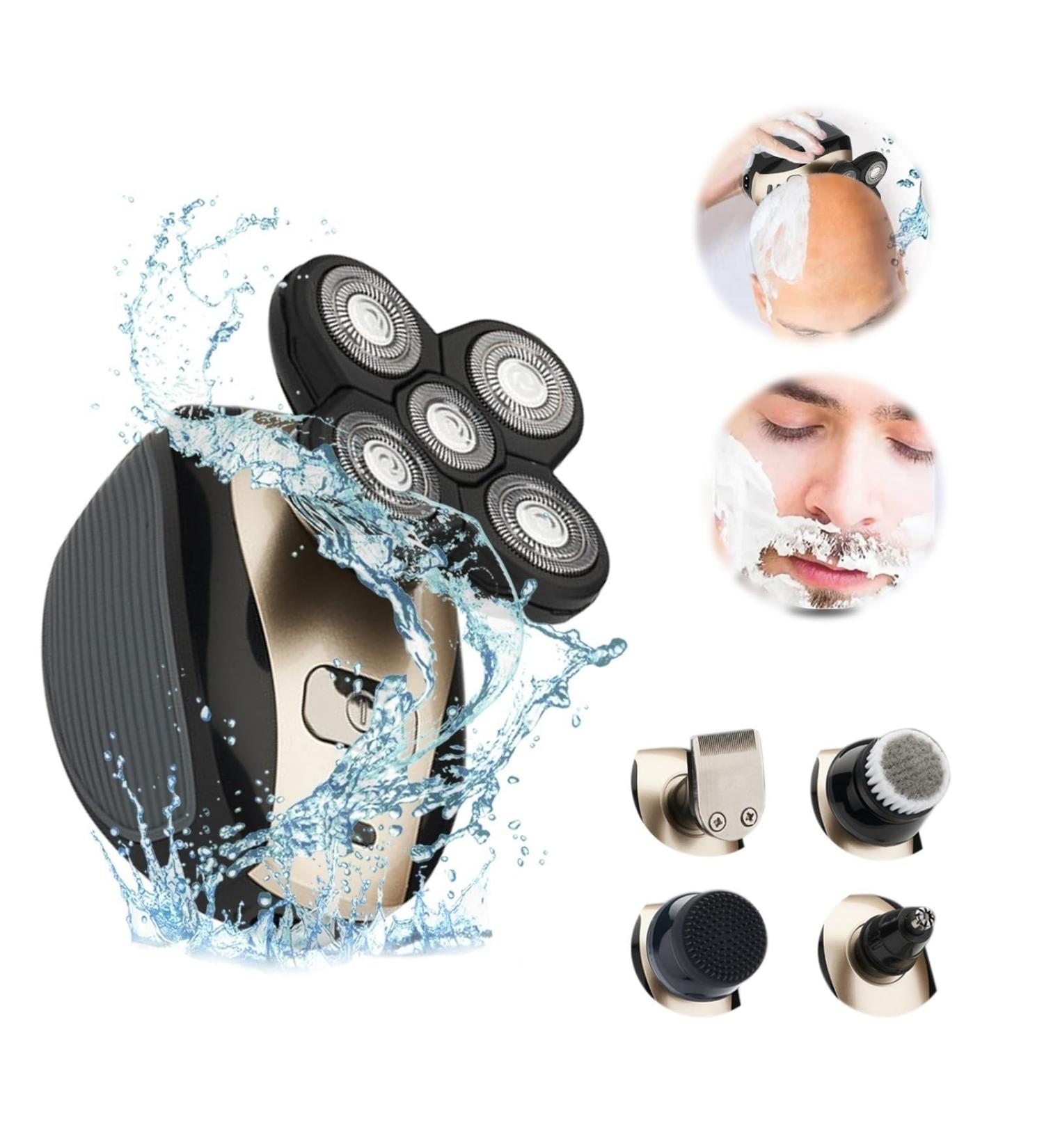 6 in 1 Electric Head Shaver for Bald Men - Premium Bald Head Shaver & Trimmer - Perfect Gifts for Men (Beige - Buy Online on GoSupps.com