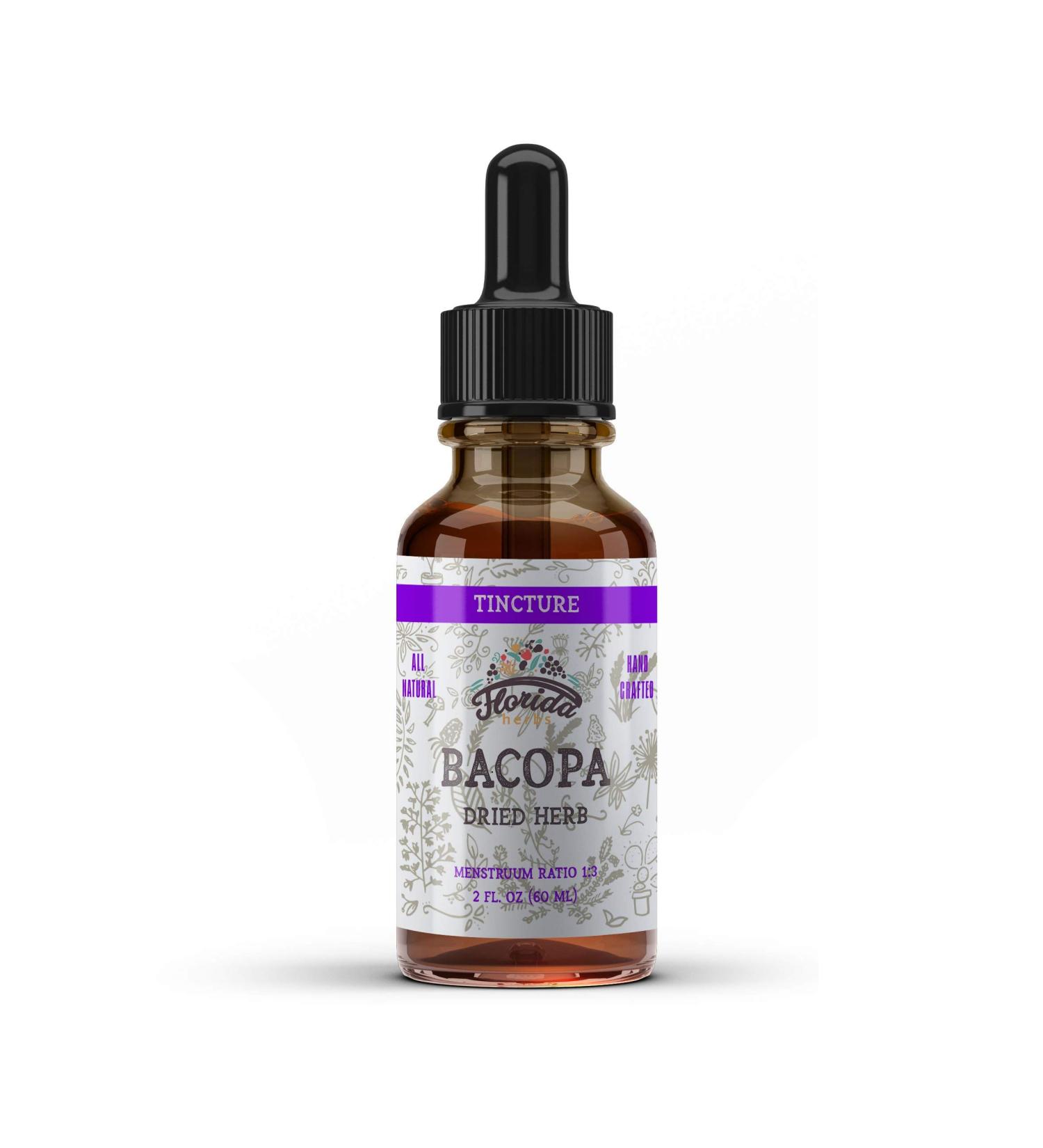 Bacopa Liquid Extract Organic Bacopa (Bacopa Monnieri) Dried Herb Tincture Herbal Supplement Non-GMO in Cold-Pressed Organic Vegetable Glycerin 700 mg 4 oz (120 ml) 4 Ounce