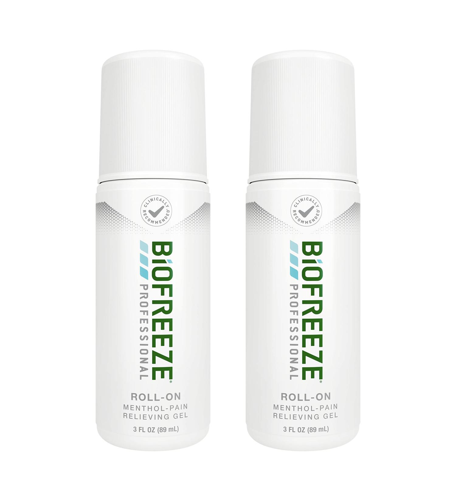 Biofreeze Professional Menthol Roll-On Gel 3 FL OZ Green (Pack of 2) | Topical Pain Relief for Arthritis, Backache, Strains, Bruises & Sprains - Buy Online on GoSupps.com