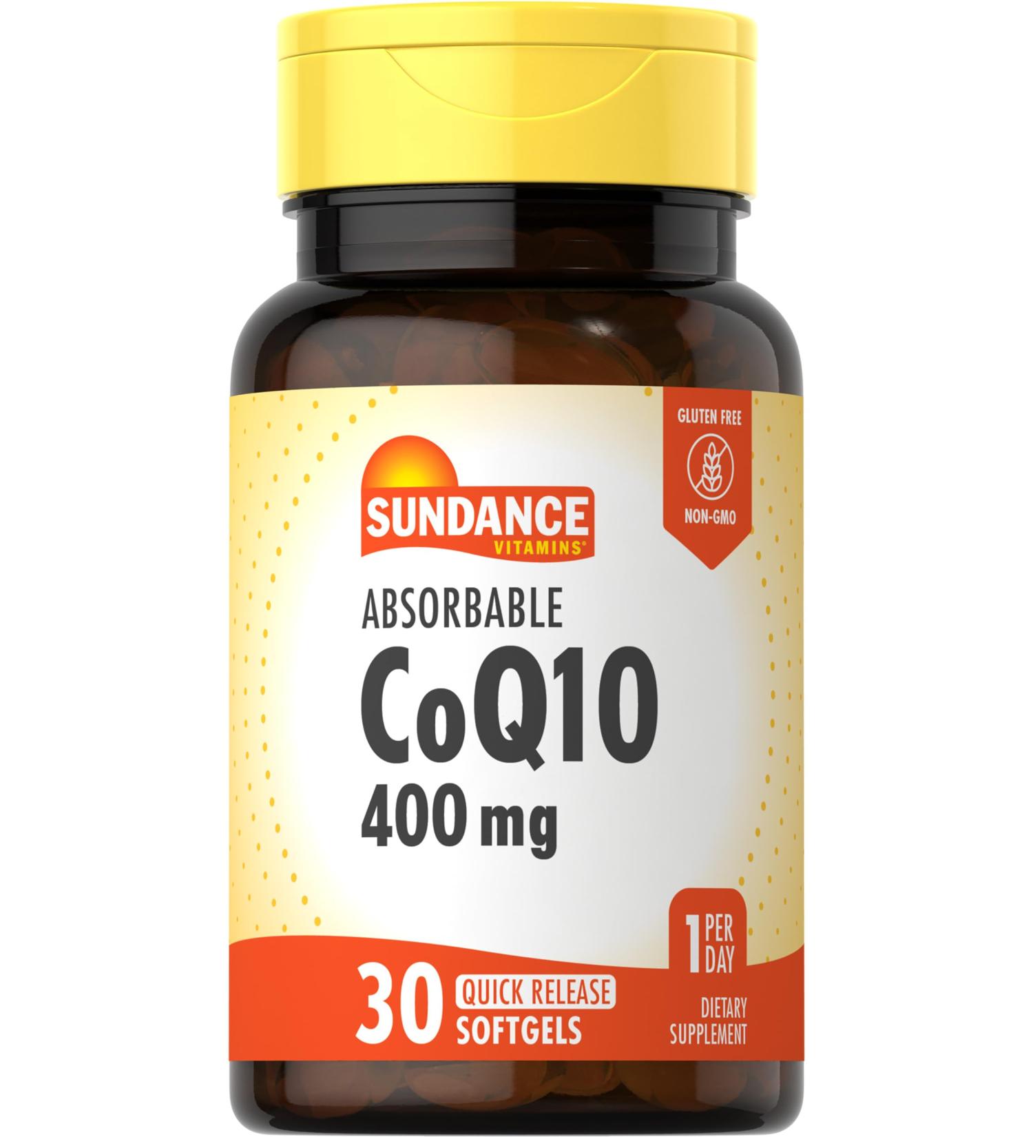 Sundance CoQ10 400mg with Black Pepper Extract | Non-GMO Gluten Free Softgels | 30 Count - International Shipping Available - Buy Online on GoSupps.com