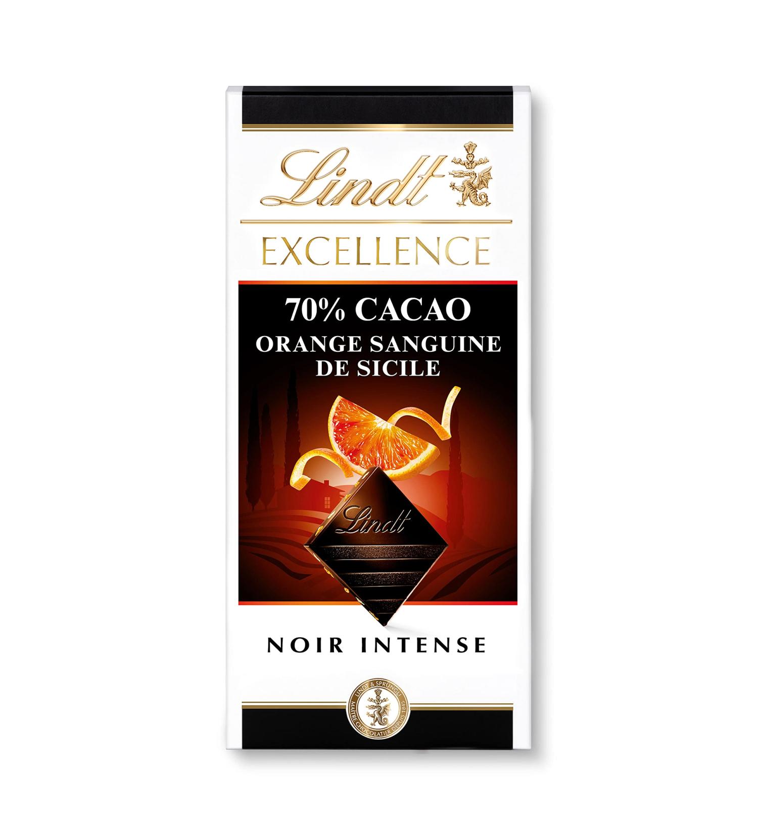 Lindt - 70% Cocoa Blood Orange EXCELLENCE Tablet - Dark Chocolate - 100g - Buy Online on GoSupps.com