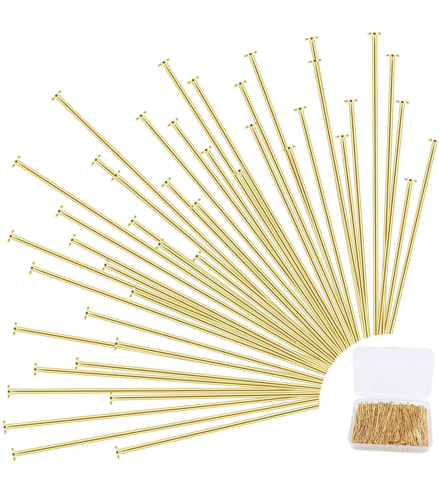 700 Pcs 2 Inch Flat Head Pins for DIY Jewelry Making - Gold Metal Findings for Earrings, Bracelets, Necklaces - Craft Supplies - Buy Online on GoSupps.com