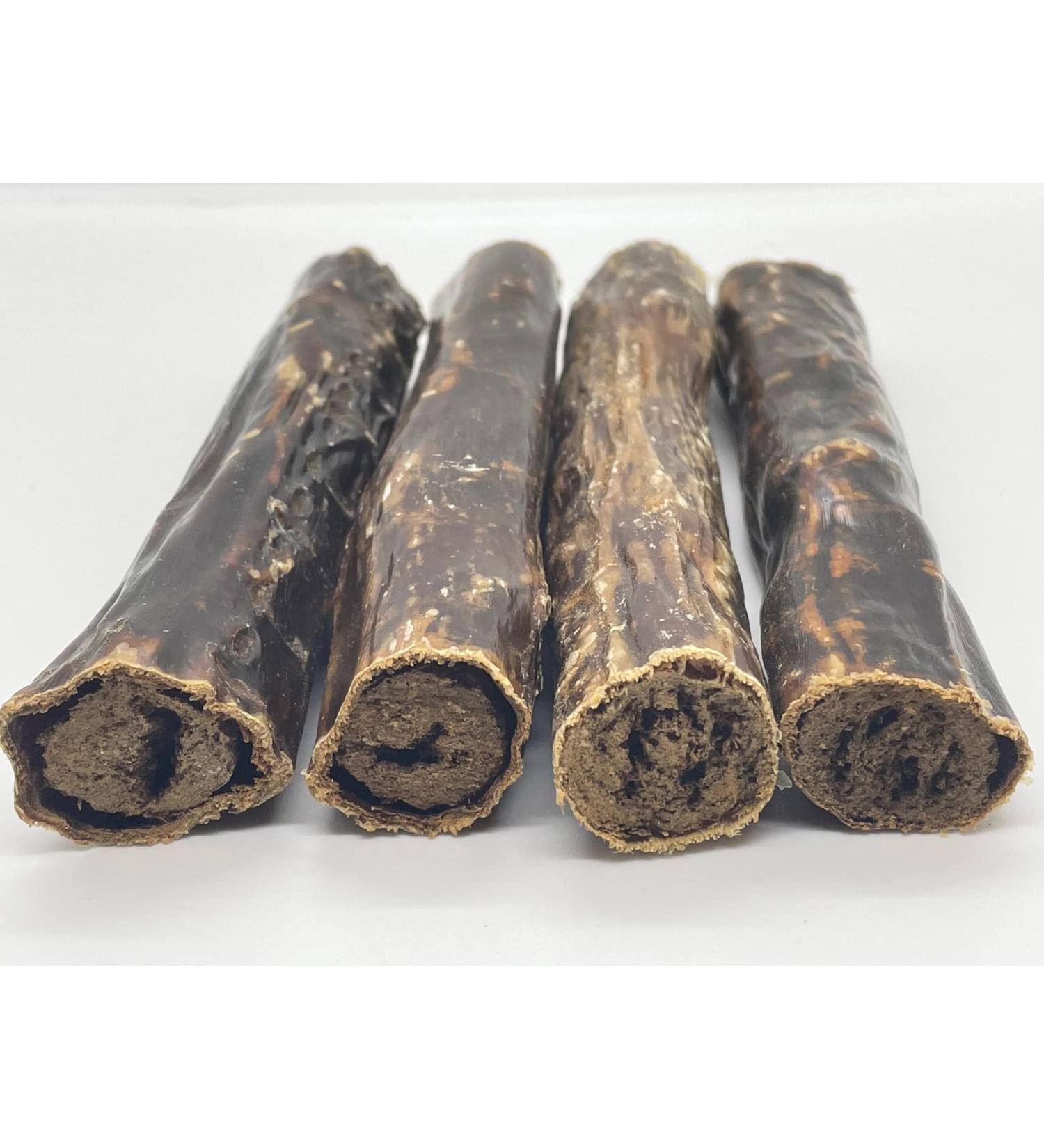 Bullsters Dog Treats Bones Chews All Natural No Additives No Preservatives Steroid Free for Small Medium Large Dogs Stuffed Gullet Sticks Stuffed with Beef Offal Bully Stick 6" Pack of 4 - Buy Online on GoSupps.com