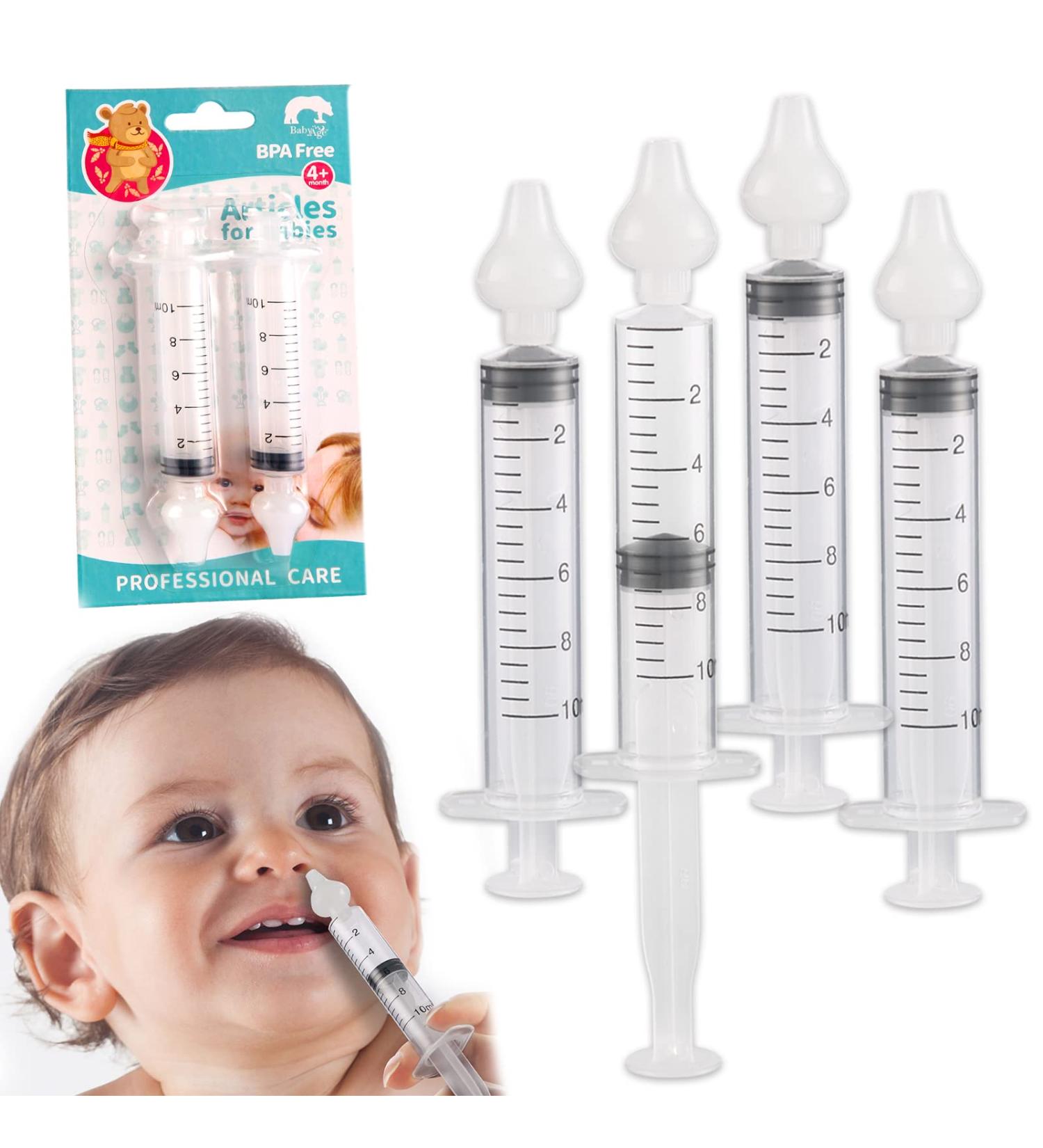 Silicon Baby Nasal Aspirator Syringe - 4PCS Baby Nasal Cleaner Set for Infant/Kid - Safe and Quick Nose Rinsing Tool - Buy Online on GoSupps.com