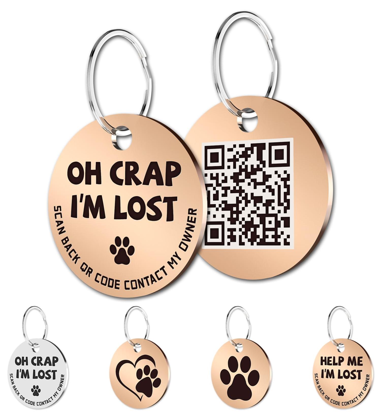 Buy MyLuckytag Stainless Steel QR Code Pet ID for Cats - Instant Location Alerts & Online Profiles in Red & Gold - Buy Online on GoSupps.com