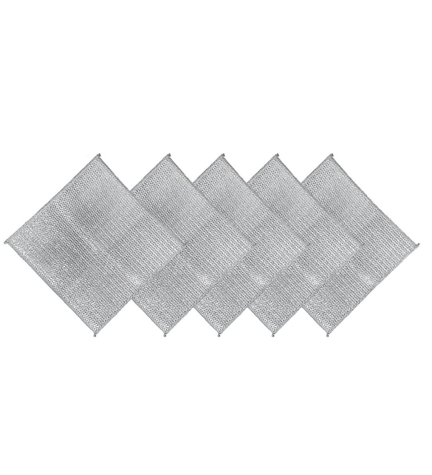 Crcyphne 10 PCS Multifunctional Non-Scratch Wire Dishcloth Silver Metal Steel Wire Dishwashing - Buy Online on GoSupps.com