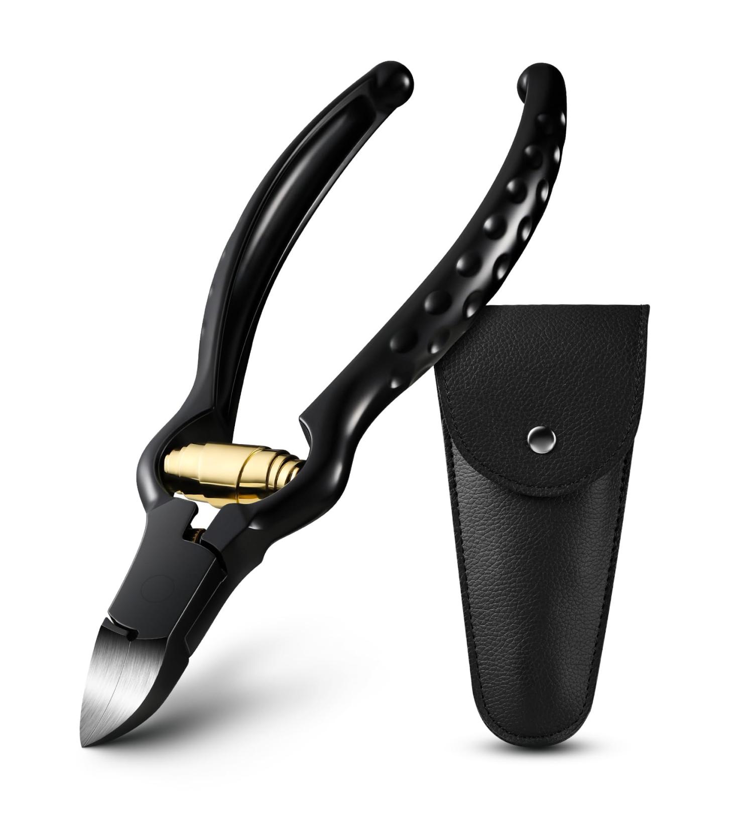 Fvion Nail Scissors for Ingrown Toenails & Fingernails - Sharp Tongs for Thick Nails | Ideal Foot Care for Seniors - Dark Black - Buy Online on GoSupps.com