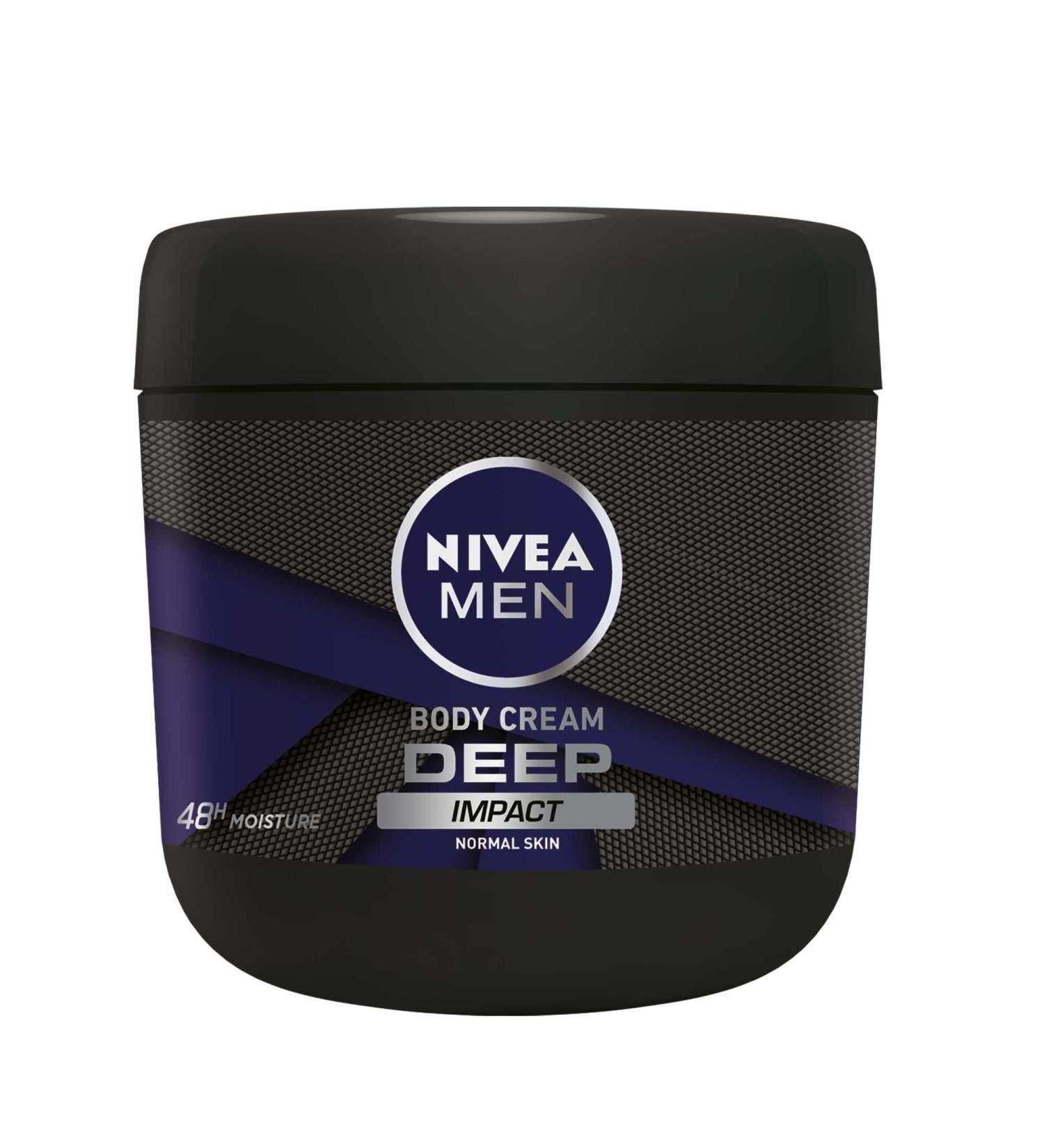 Nivea Men Body Cream Deep Impact 13.5oz - 48h Moisture for Normal Skin | Beiersdorf International Shipping - Buy Online on GoSupps.com