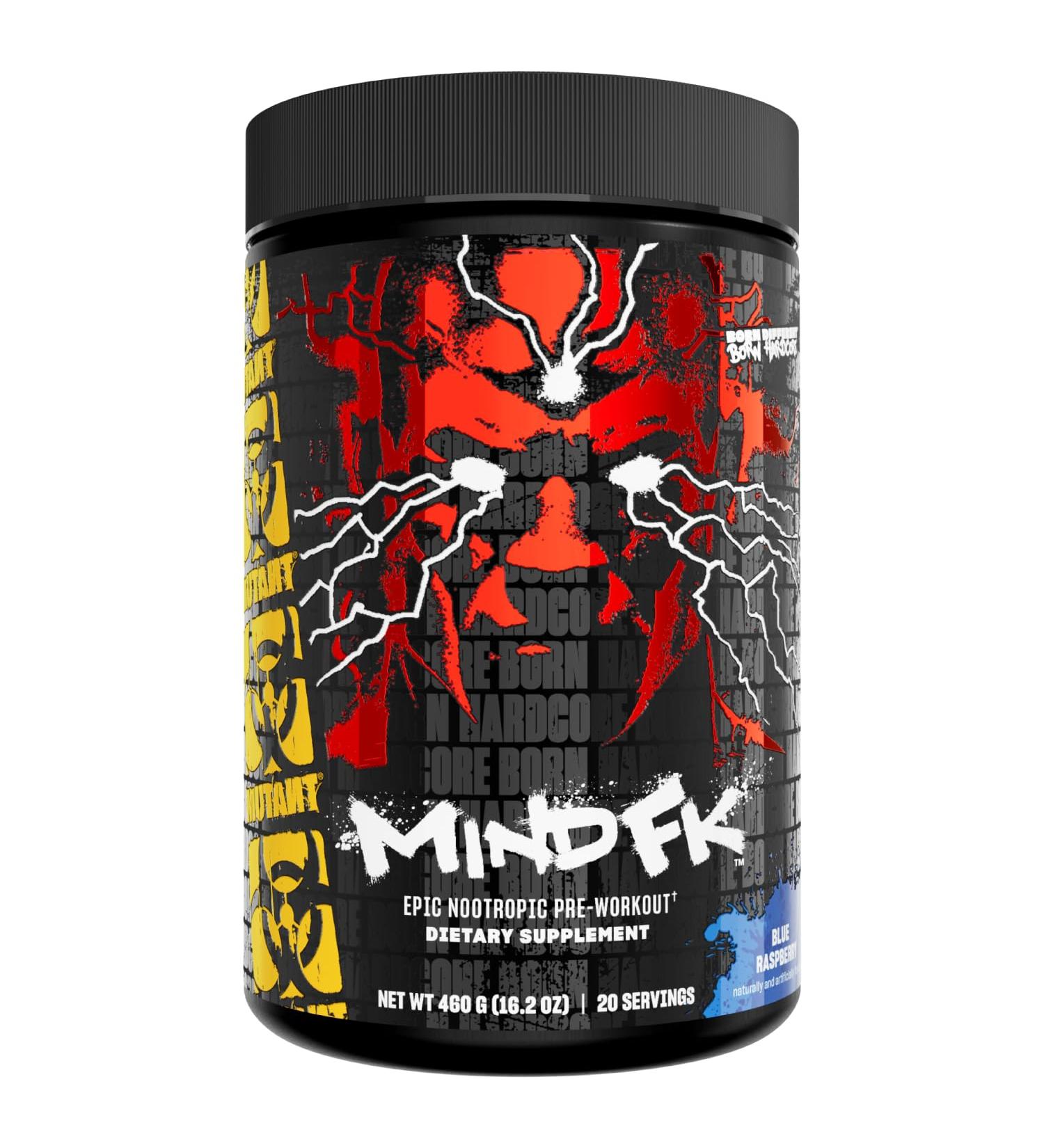Mutant Mind FK - Epic Nootropic Pre-Workout - Brain Supplement for Mental Focus - 20 Serve - Blue Raspberry - 460g - Buy Online on GoSupps.com