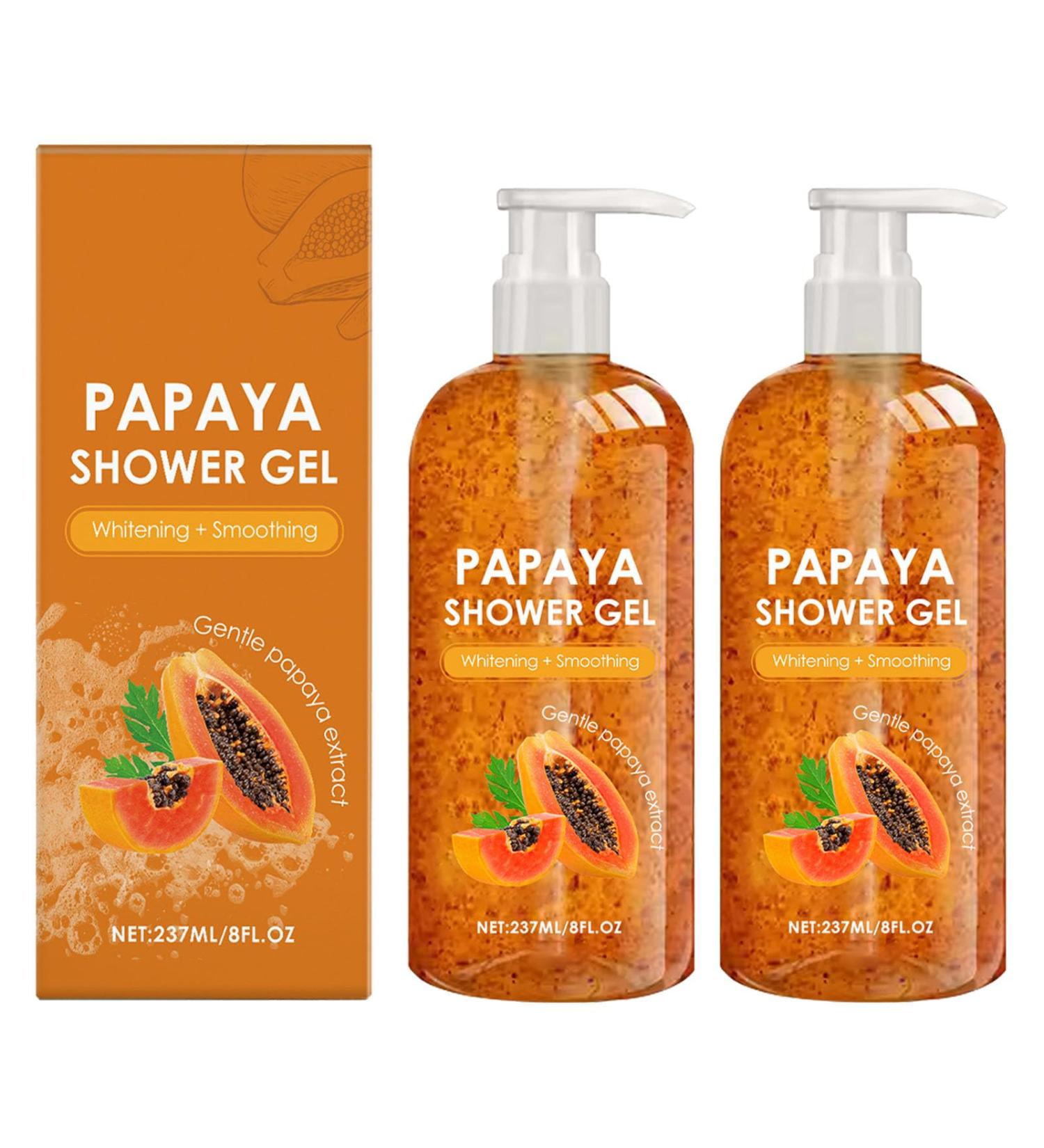  blmcoos Papaya Brightening Shower Gel Exfoliating Shower Gel Brightening Smoothing Oil Control Moisturizing for Daily Body Cleansing (2) - Buy Online on GoSupps.com