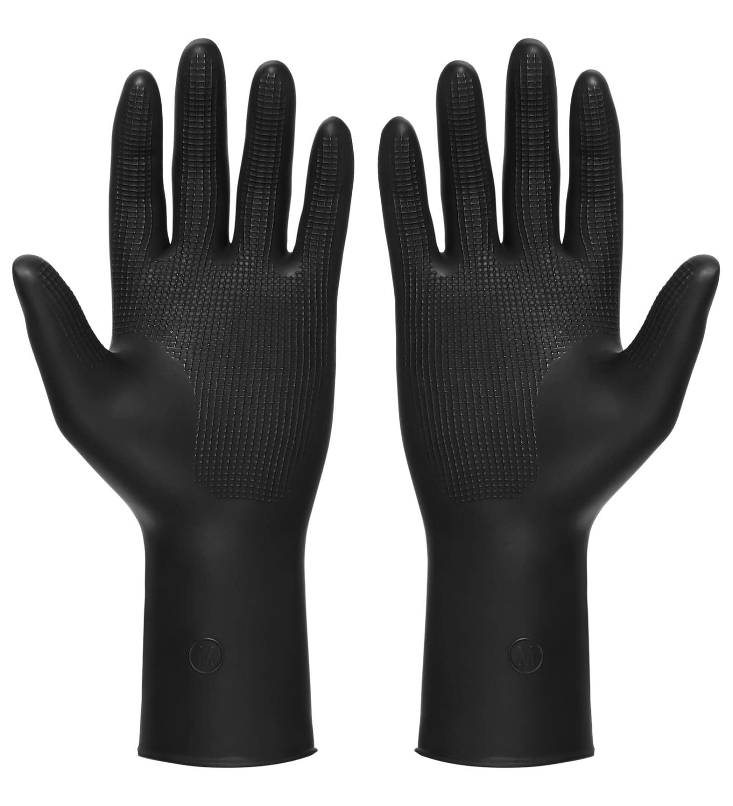 SOLUSTRE 3 Pairs Hair Dye Gloves Black Salon Hair Color Dye Gloves Shampoo Gloves Anti-slip Waterproof Hand Protectors Rubber Gloves for Hairdressing - Size M M (Pack of 3) - Buy Online on GoSupps.com