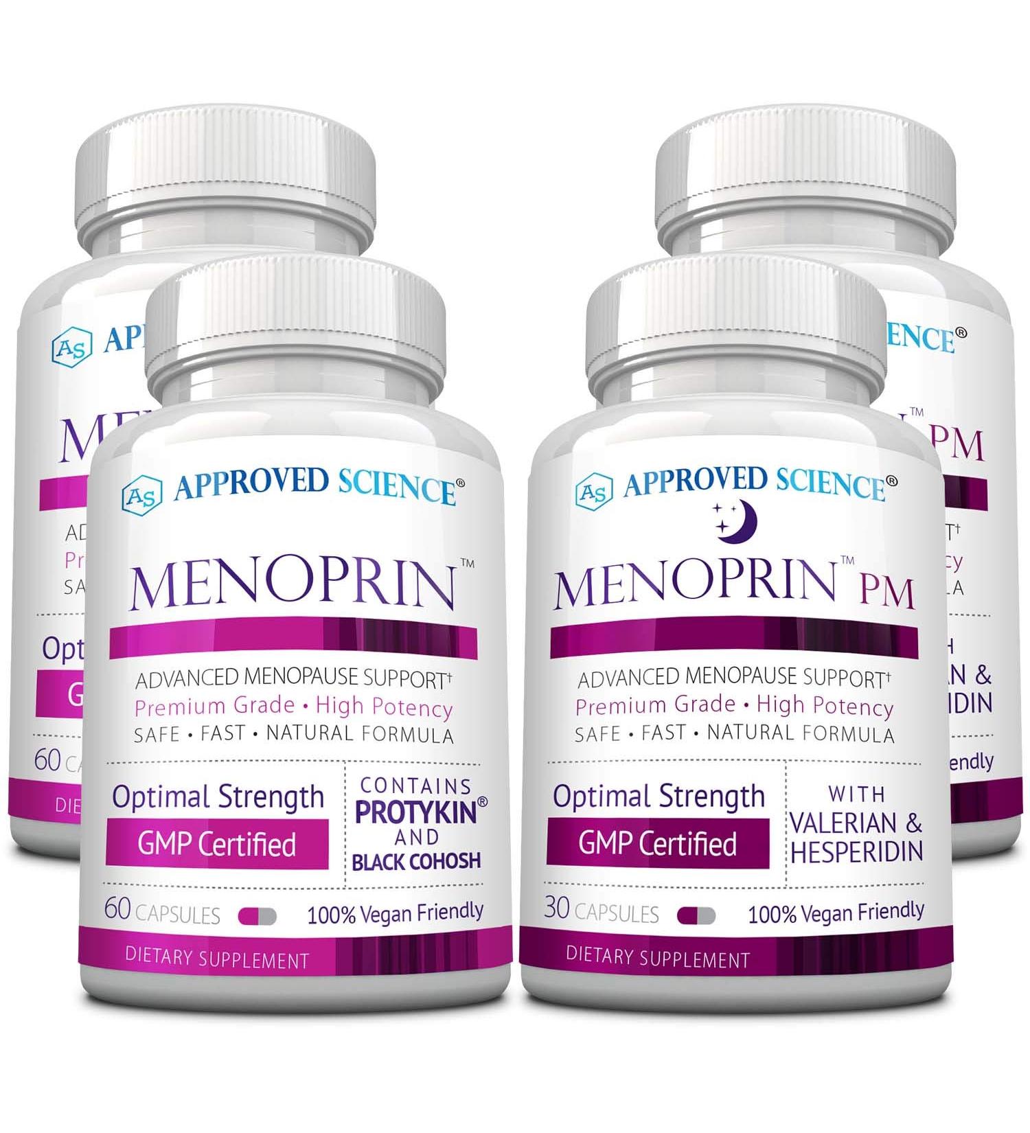 Approved Science Menoprin Menopause Support - Protykin Black Cohosh - 120 Capsules Vegan Formula - Buy Online on GoSupps.com