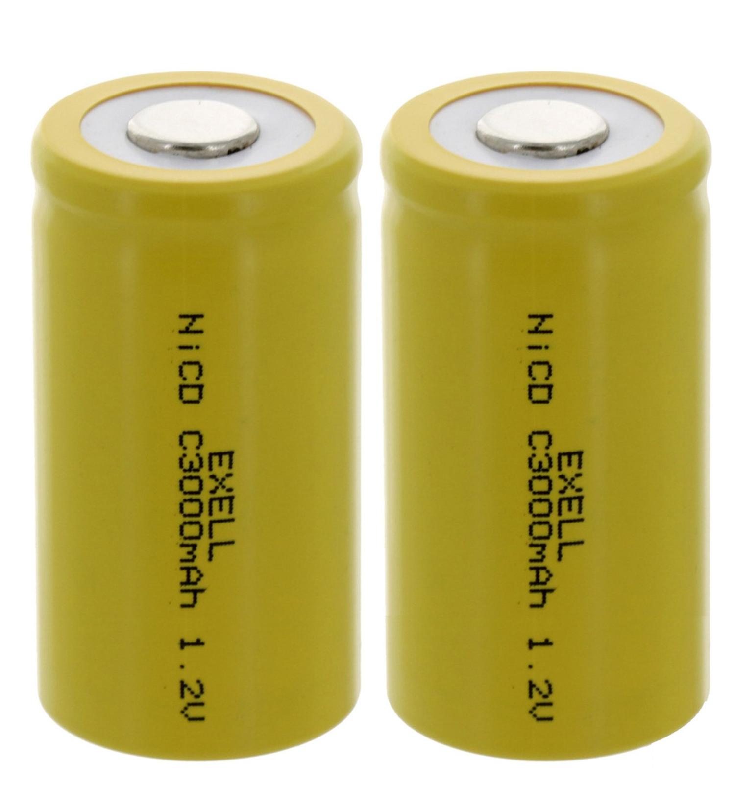 Buy 2x Exell C Size 1.2V 3000mAh NiCD Rechargeable Batteries - Ideal for Meters Radios Hybrid Cars & High Power Devices | International Shipping Available - Buy Online on GoSupps.com