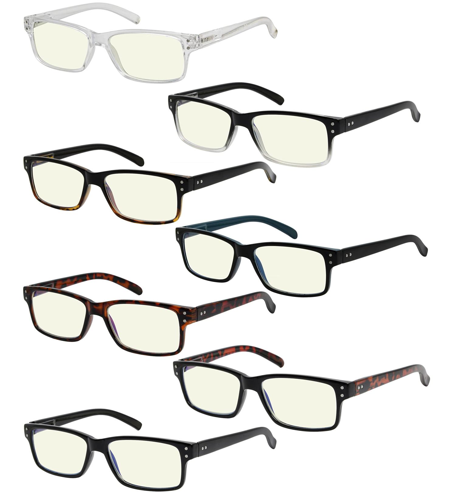 Eyekepper 5-Piece Classic Spring Hinge Reading Glasses Set - Blue Light Blocking Sun Readers - 1.5 Diopters - Buy Online on GoSupps.com
