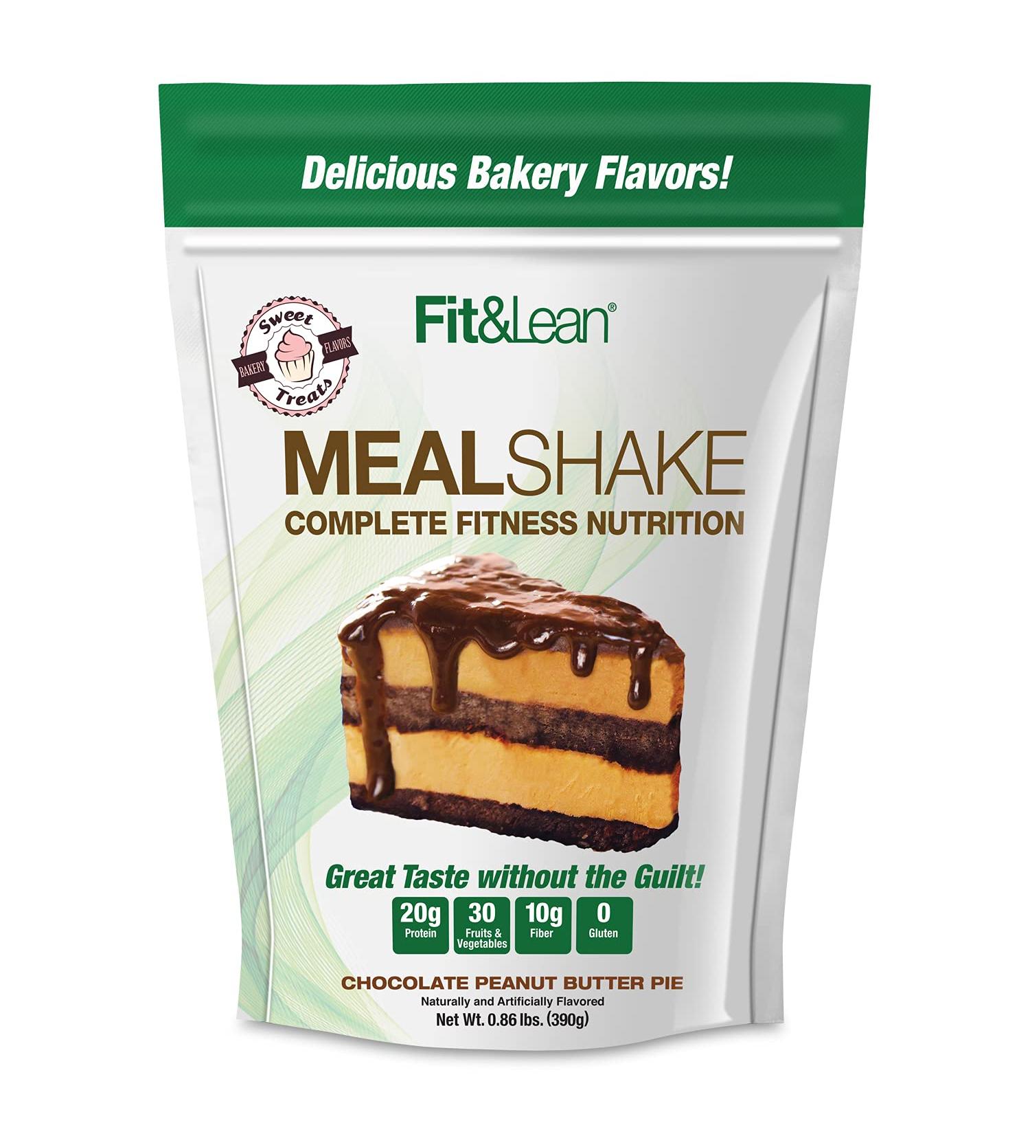 Fit & Lean Chocolate Peanut Butter Pie Meal Replacement Shake - 1lb, 10 Servings - Buy Online on GoSupps.com