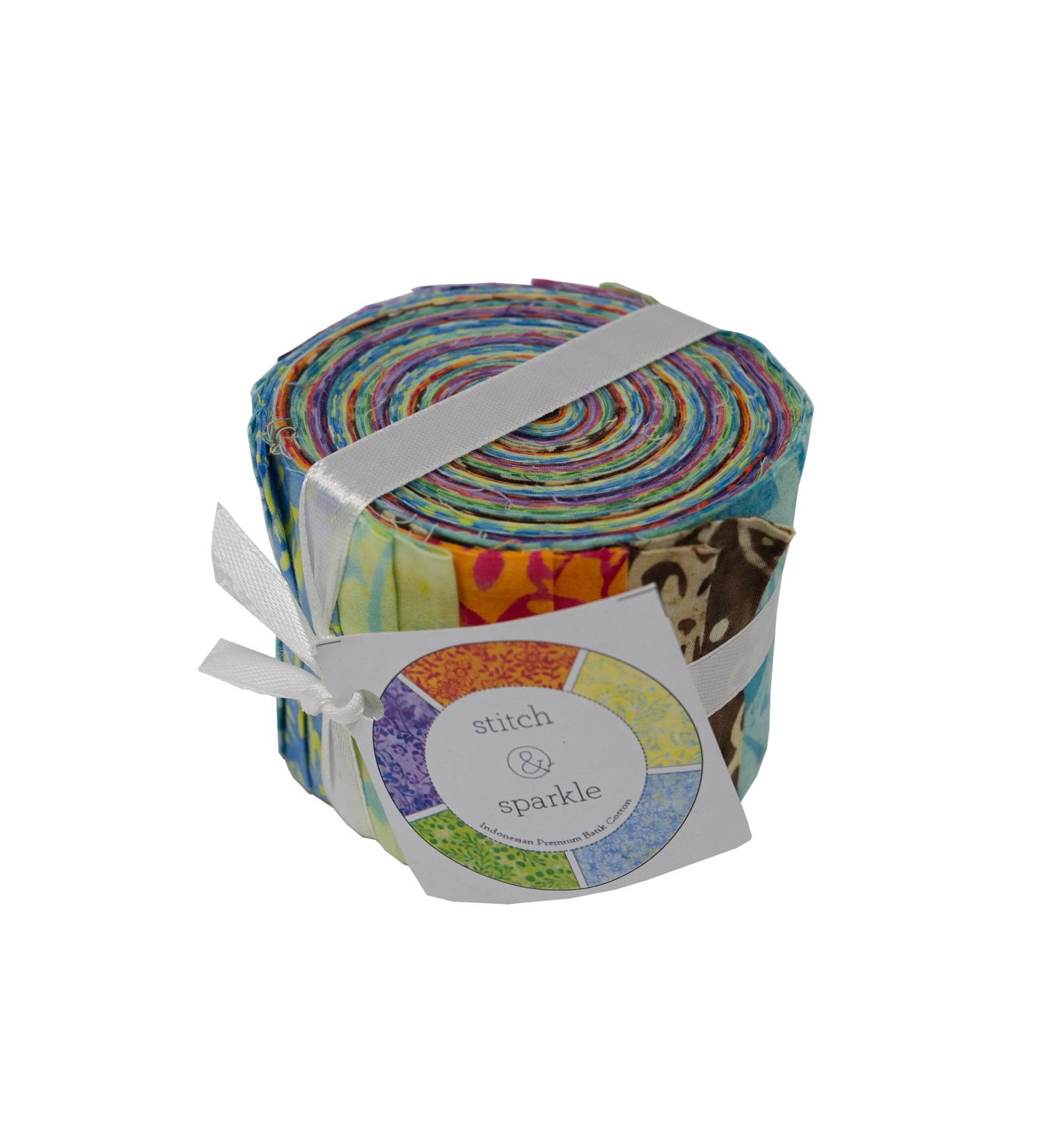 Stitch & Sparkle Indonesian Premium Batik Cotton Vibrant Dreams Jelly Roll 2.5''x 44'' - Buy Online on GoSupps.com