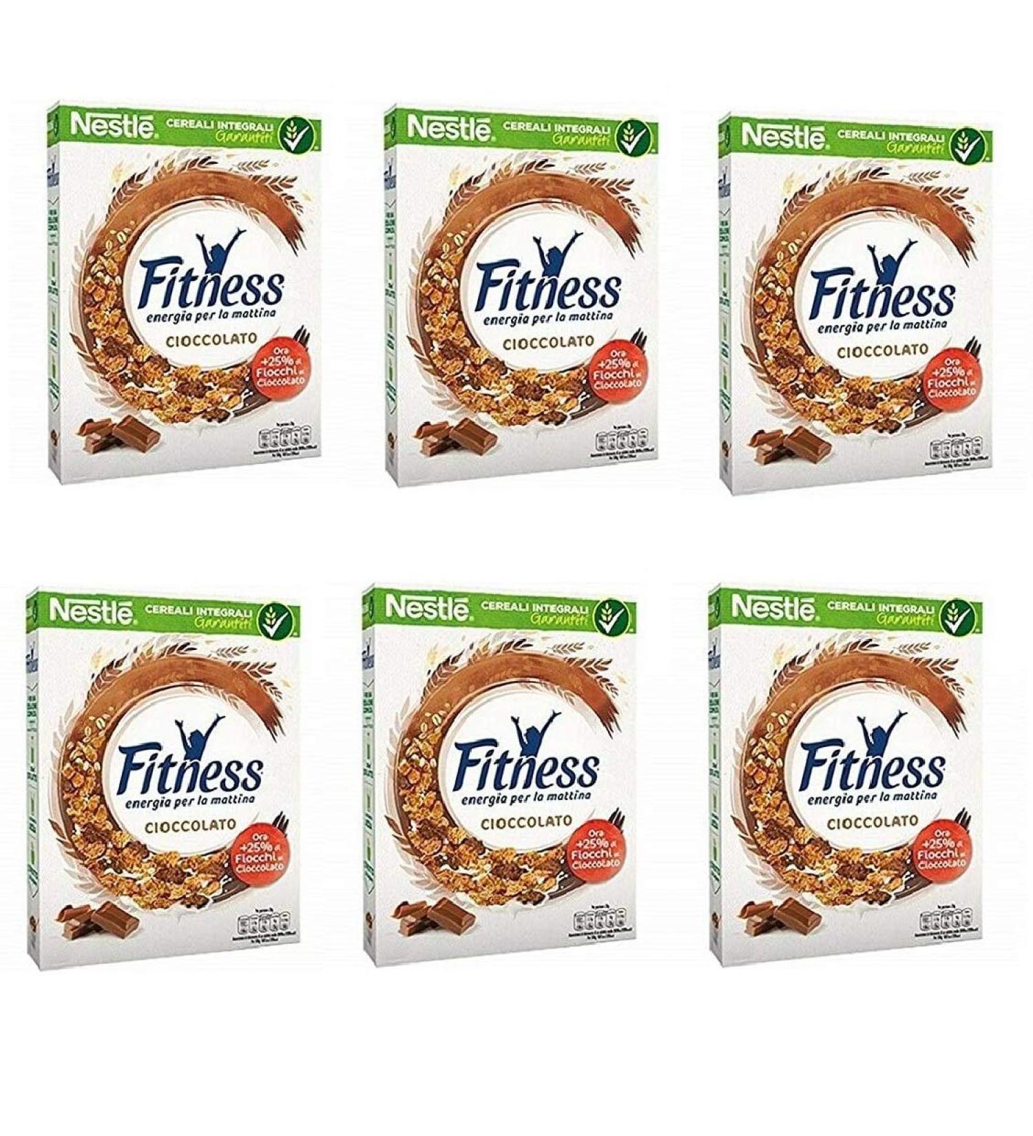 6X Nestl Cereali Fitness Cioccolato Grains Whole Grains Chocolate 375 gr