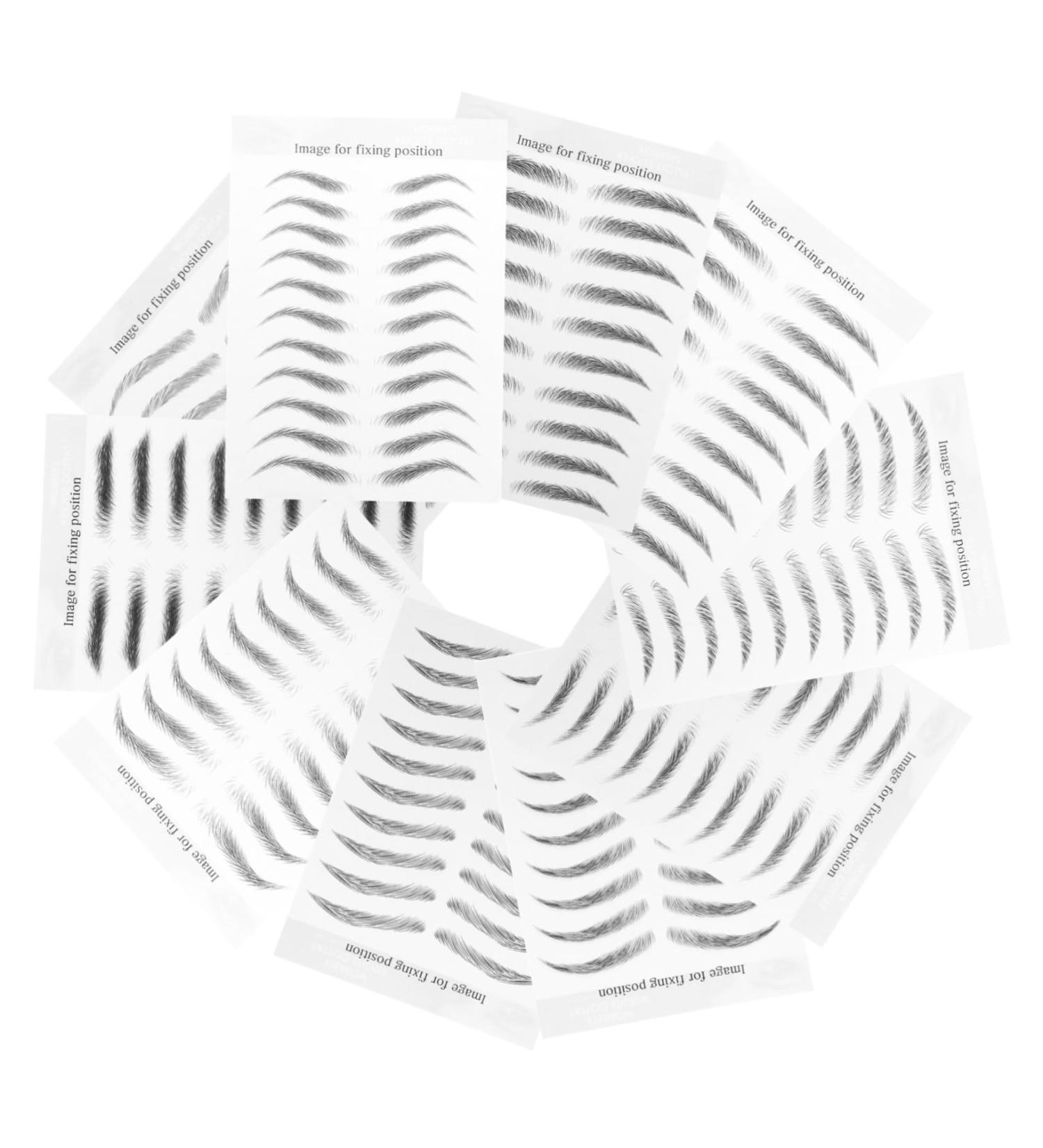 Housoutil 10 Sheets Imitation Eco Eyebrow Sticker Stickers Natural Sticker False Eyebrows Cosmetics Make up 3d 21.5X14cm Black - Buy Online on GoSupps.com