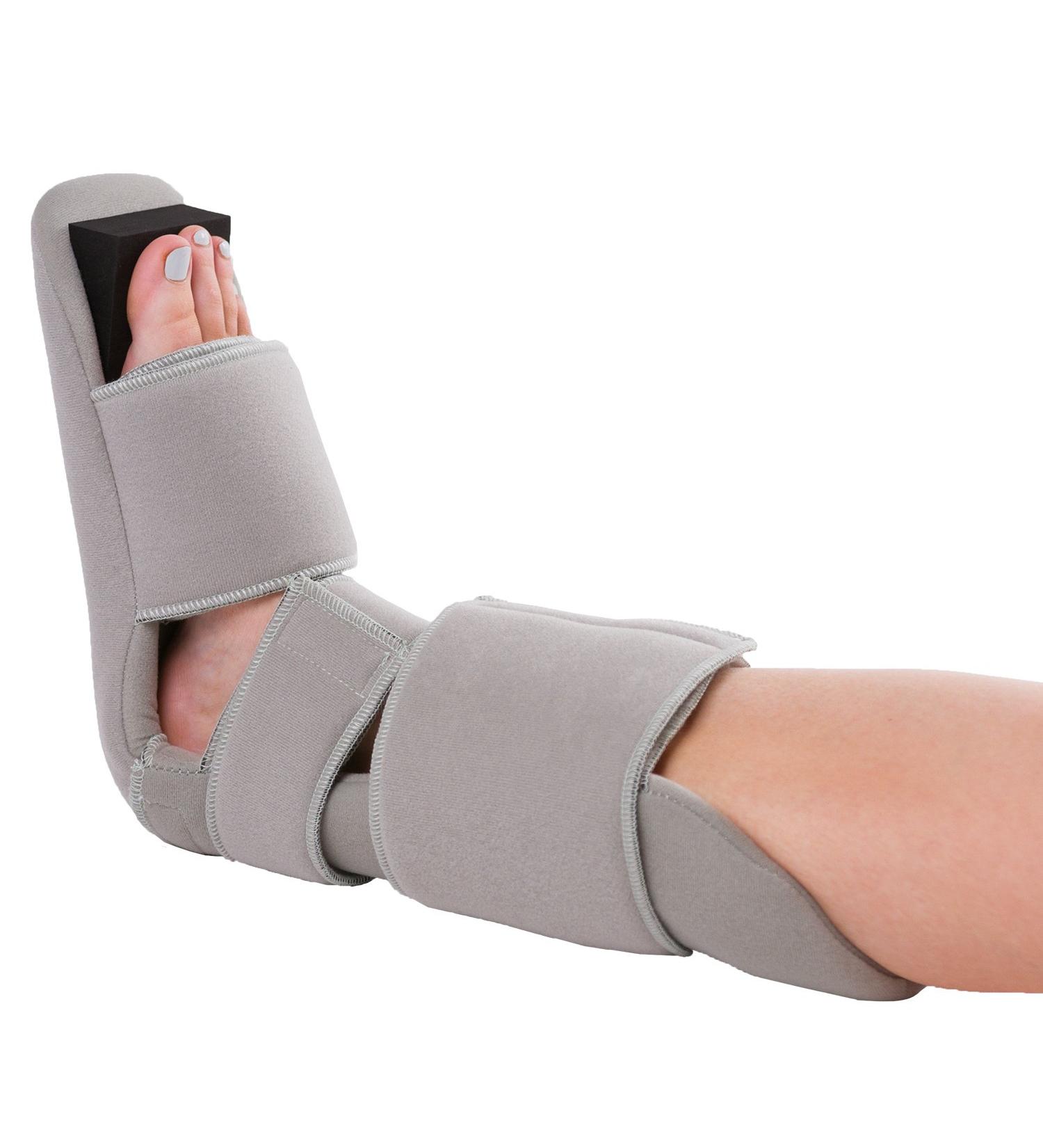 BraceAbility Padded 90 Degree Plantar Fasciitis Boot - Soft Night Splint for Foot & Ankle Support | Medium Grey - Buy Online on GoSupps.com