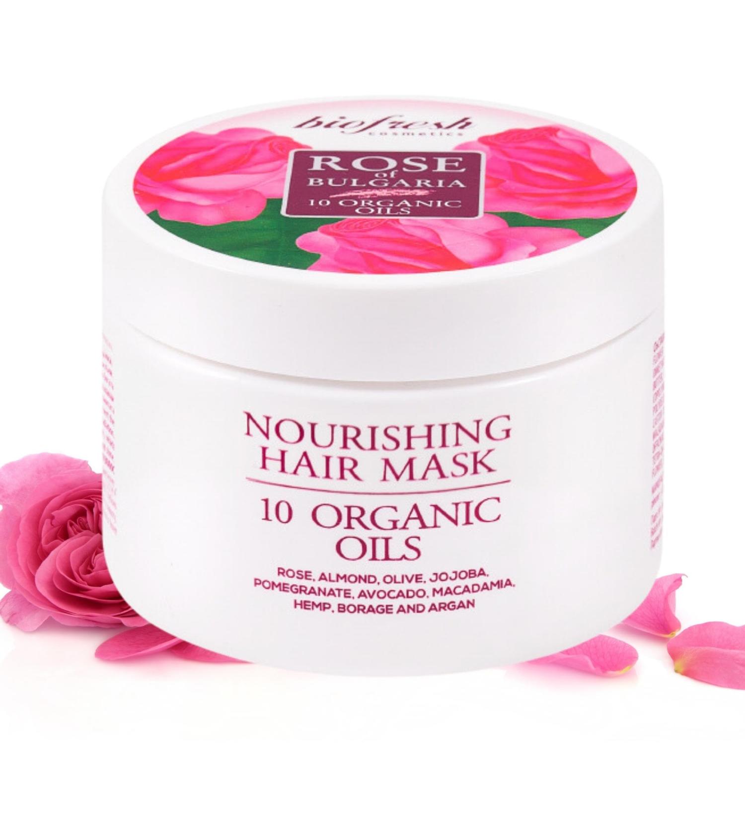 Biofresh cosmetics Rose of Bulgaria Hair Mask for Very Dry Hair with Rose Water and 10 Oils Hair Care for Women 300 ml - Buy Online on GoSupps.com