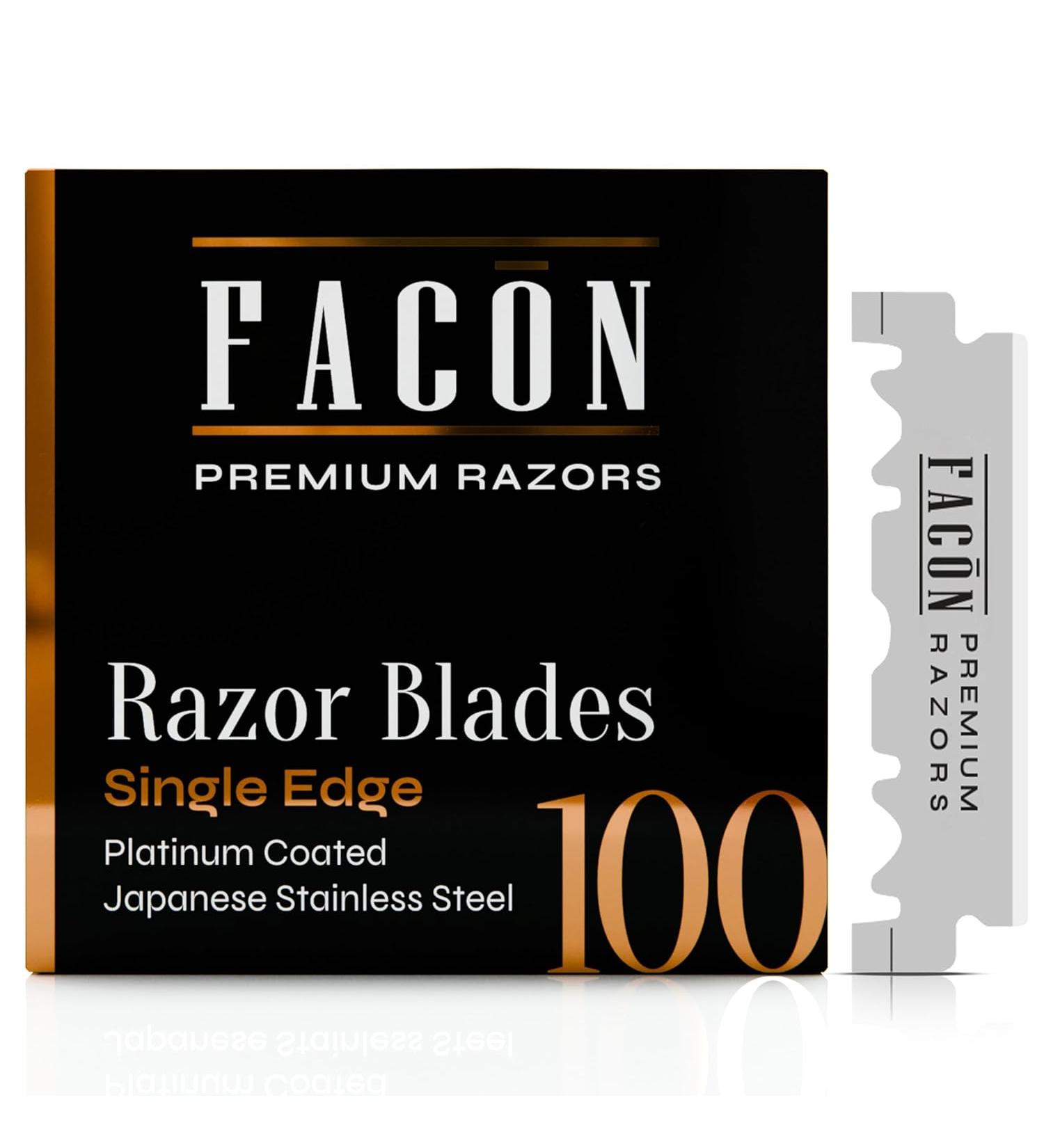 100 Facn Platinum Japanese Stainless Steel Single Edge Razor Blades - Professional Barber Straight Razor - Long-lasting Sharpness - Pack of 100 Blades - Buy Online on GoSupps.com