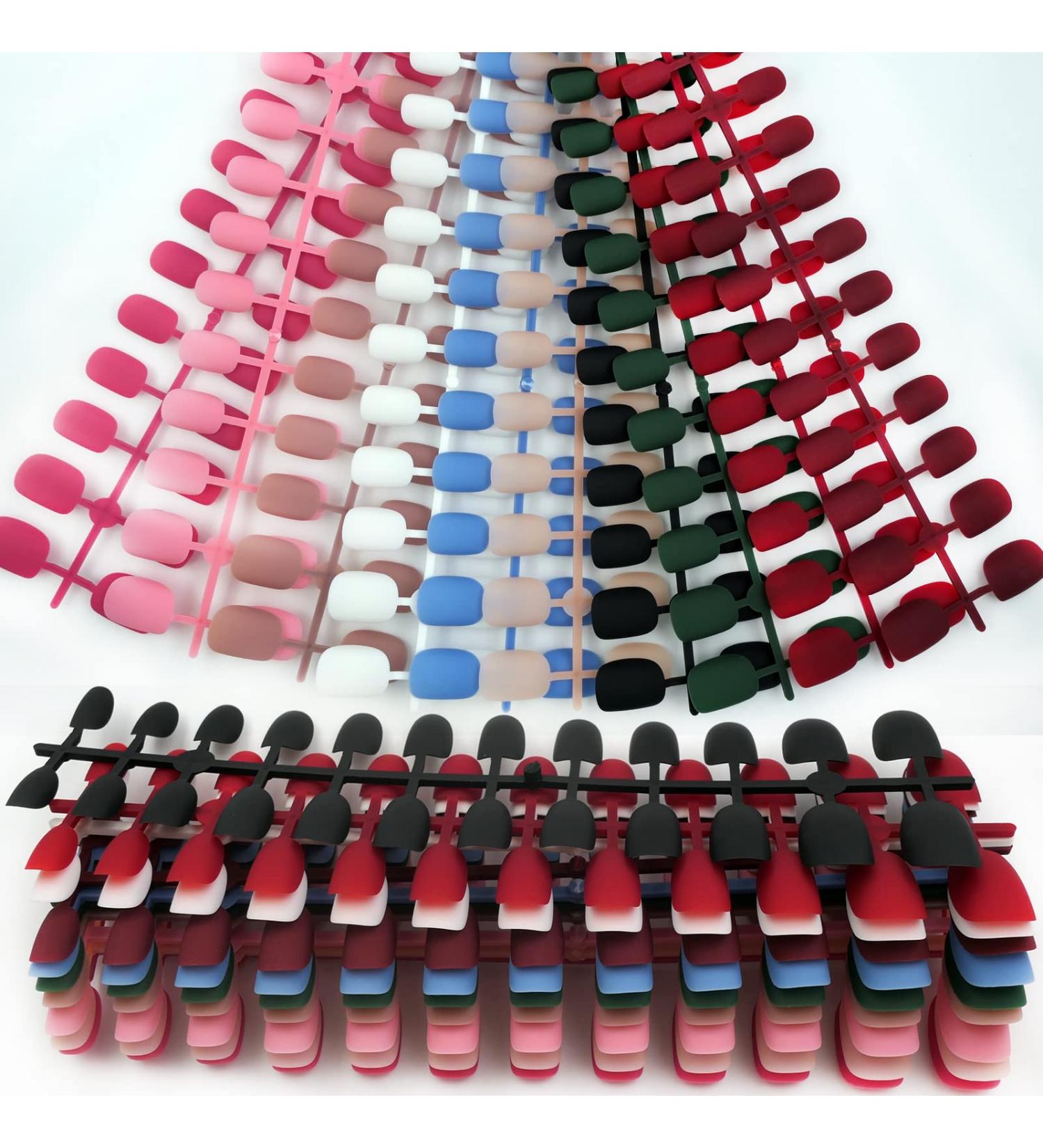 240pc Kids Short Square Matte Press on Nails 10 Colors Colored Artificial Fingernails for Women, Girls, Kids - Manicure Design Decor (Short Round) - Buy Online on GoSupps.com