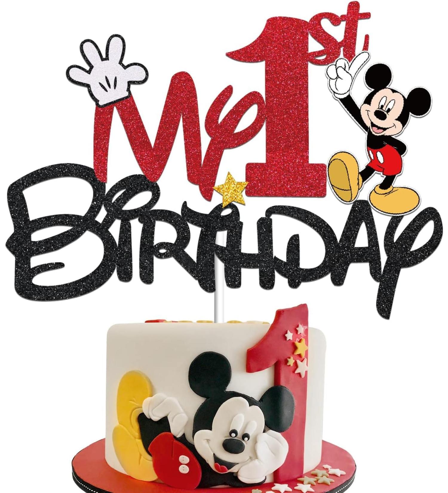 Mickey 1st Birthday Cake Topper Mickey Cake Decorations My 1st Mouse Birthday Party Decorations First Birthday Party Supplies Decor for Kids Boys Birthday Baby Shower Red - Buy Online on GoSupps.com